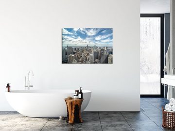 Pixxprint Glasbild New York Skyline, New York Skyline (1 St), Glasbild aus Echtglas, inkl. Aufhängungen und Abstandshalter