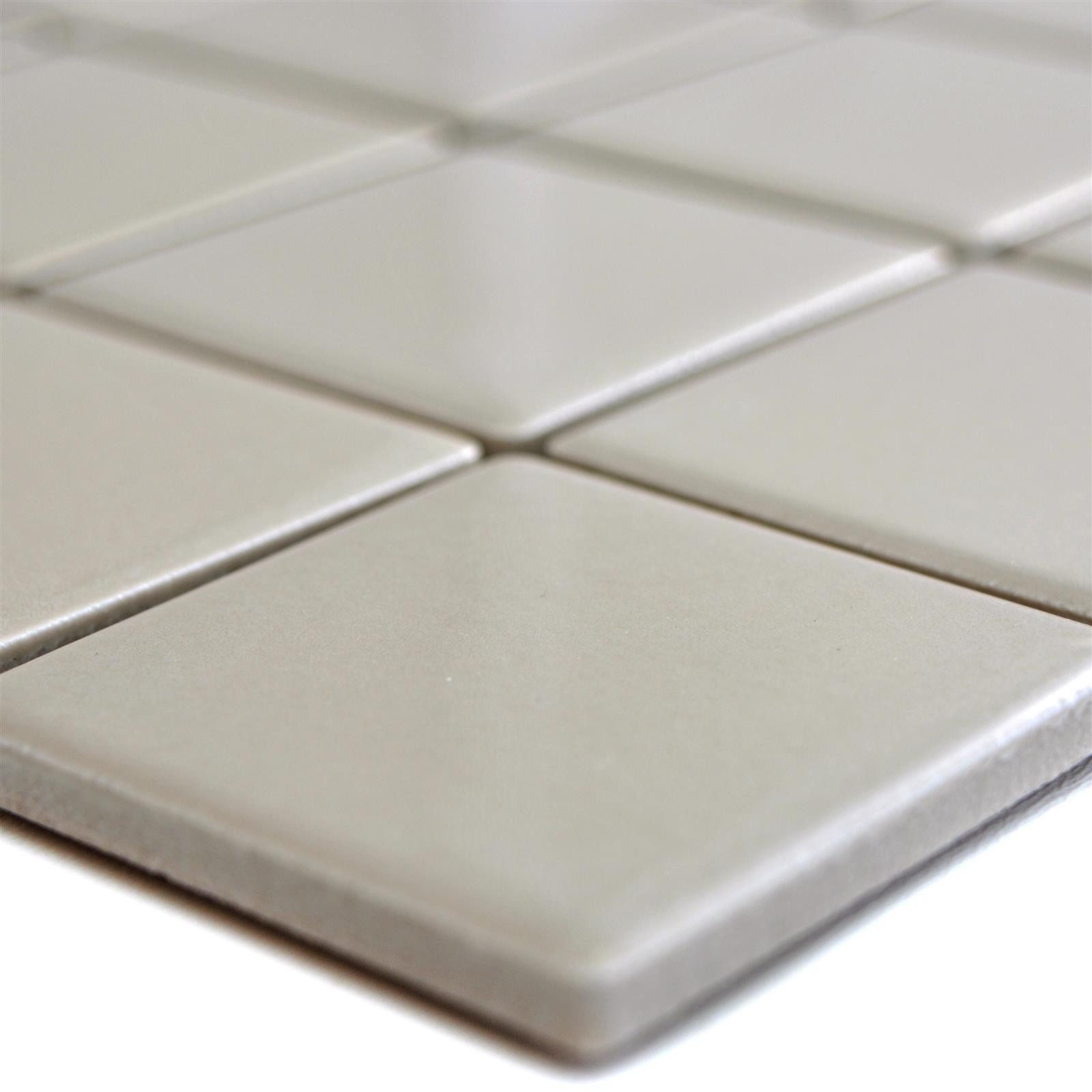 Mosafil Mosaikfliesen Keramik Mosaikfliesen Adrian Glänzend Q48, Keramik 29.800x29.800, schlamm, Verlegefertig auf ein Netz geklebt - Frostsicher - Wasserfest