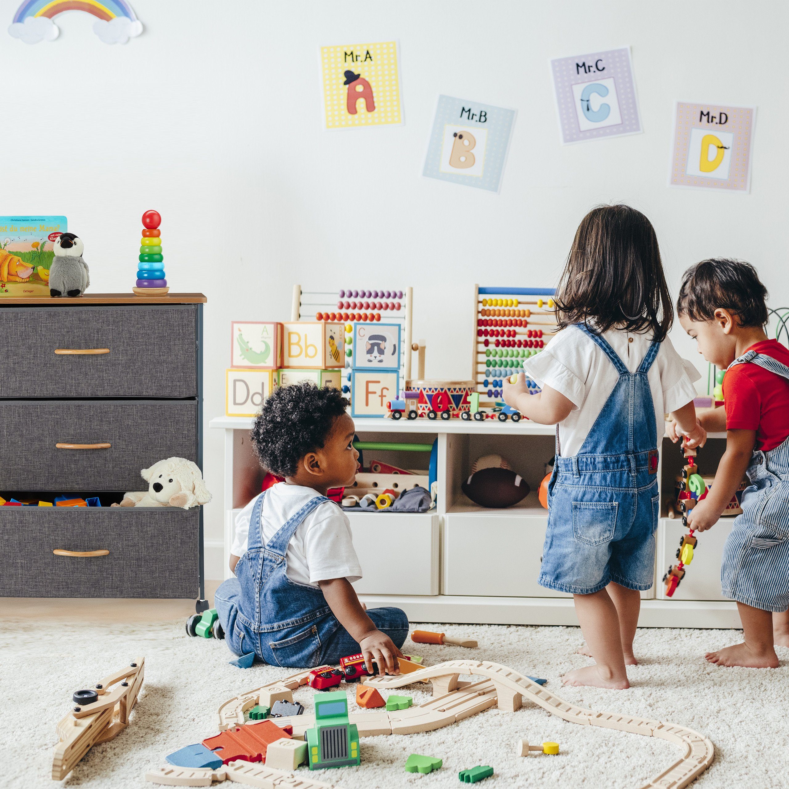 relaxdays Beistellschrank Schubladenschrank mit Rollen A günstig online kaufen