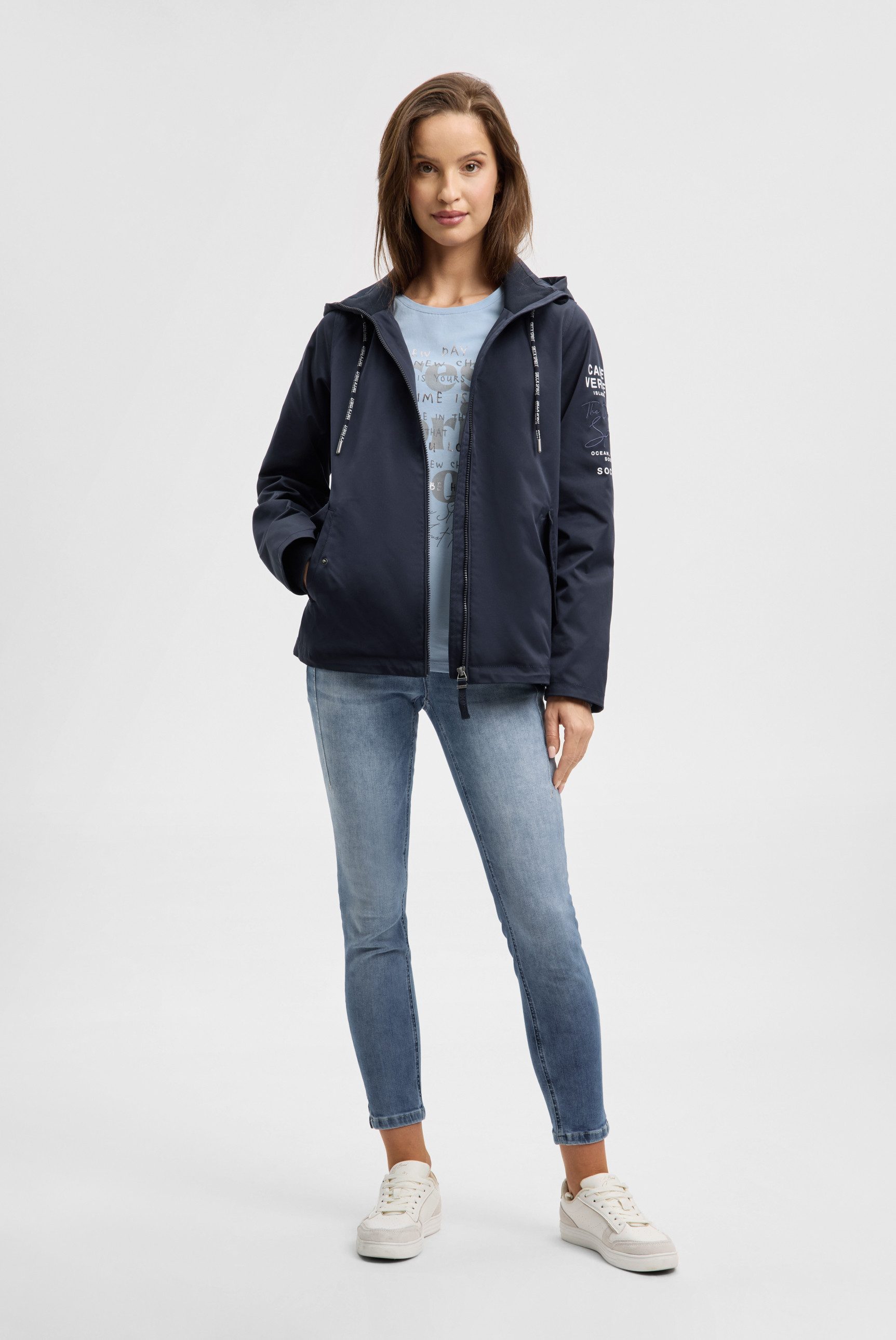 SOCCX Outdoorjacke mit verstellbarem Gummizug im Saum