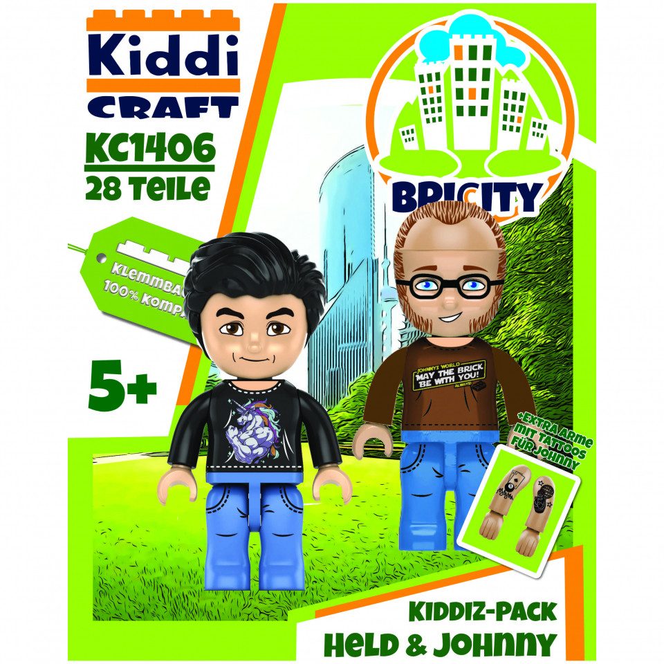 Kiddicraft Spiel, Bricity - Figuren-Pack - Held der Steine/Johnny´s World - deutsch