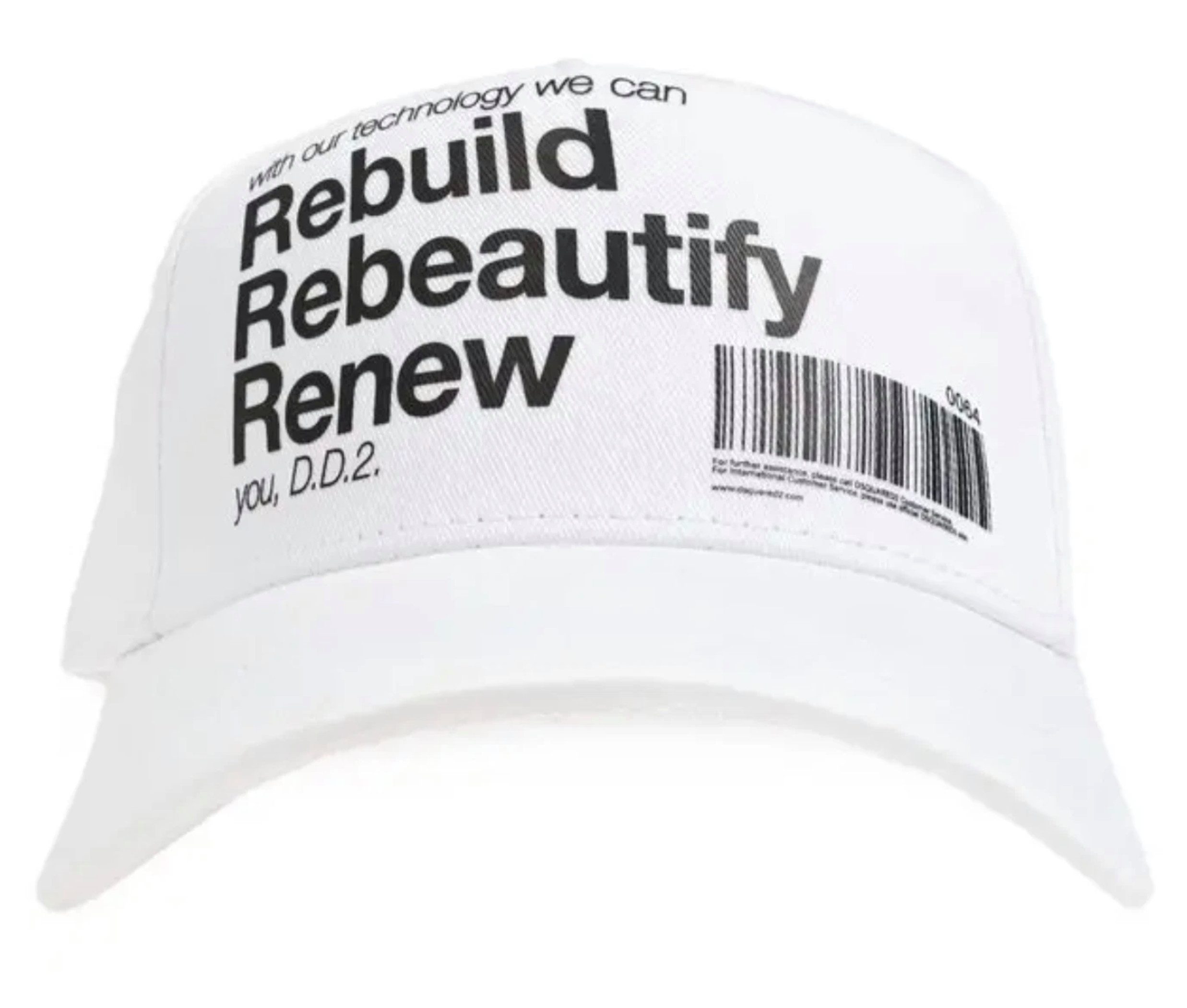 Dsquared2 Baseball Cap Rebuild Renew Retro Icon Basecap Cap Mütze Basebalkappe Auffälliger „Rebuild Rebeautify Renew“ Frontprint