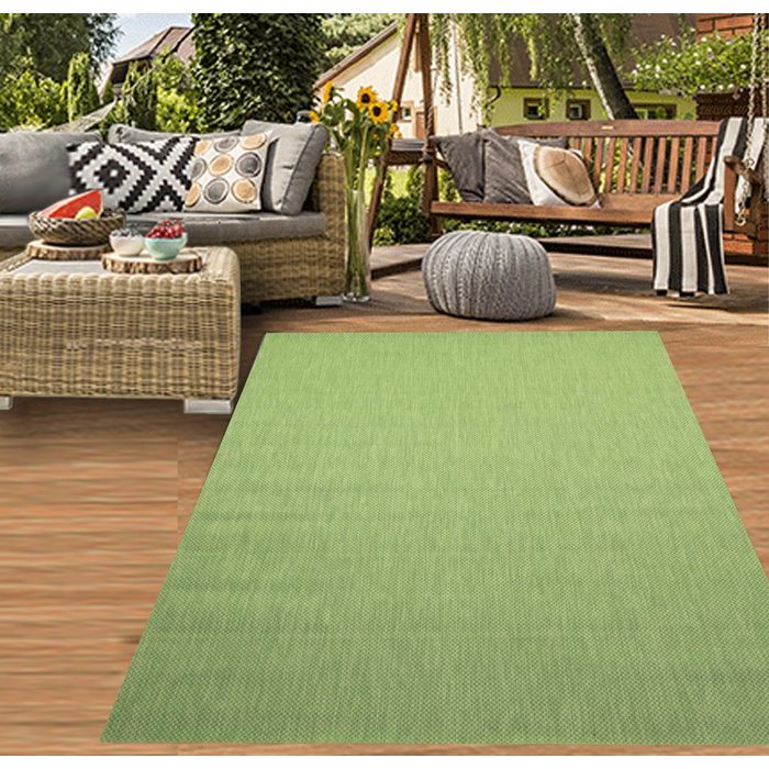 Teppich In- & Outdoor Teppich Sisal Optik Terrasse Küche Wohnzimmer Balkon Unidesign grün Teppich-Traum rund Höhe: 2 mm