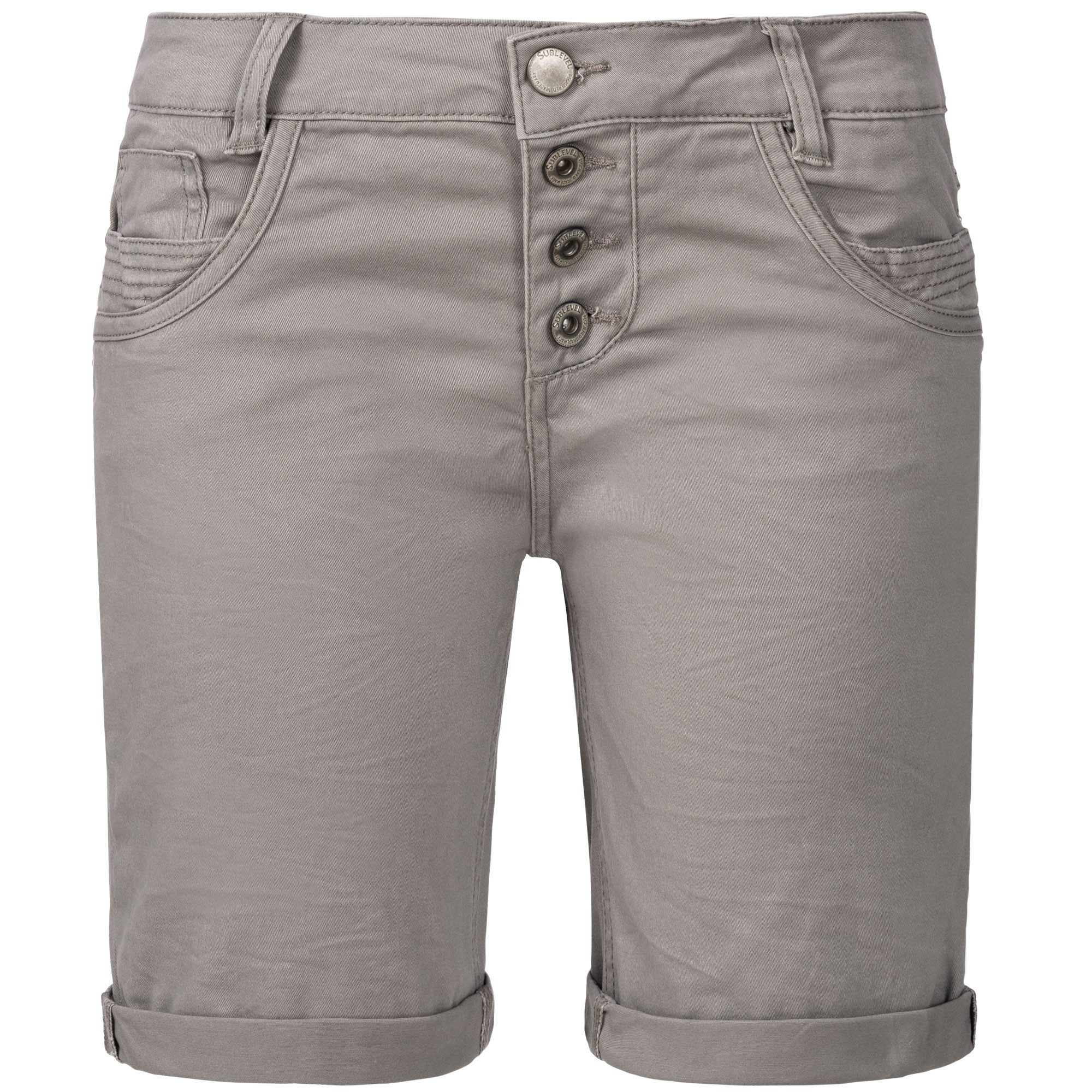 SUBLEVEL Шорти Damen Bermudas kurze Hose Baumwolle Джинси Sommer Chino Stoff