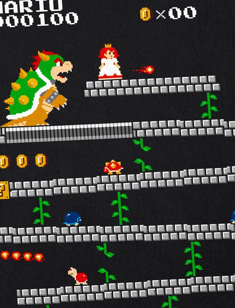 style3 T-Shirt Retro Mario geek nes nerd gamer super nes switch nintendo günstig online kaufen