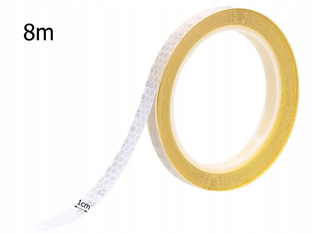 VERK GROUP Reflektorband Reflektorfolie Reflexband Selbstklebend 8m x 1cm Reflektierendes Band, Selbstklebend, wetterfest, individuell zuschneidbar
