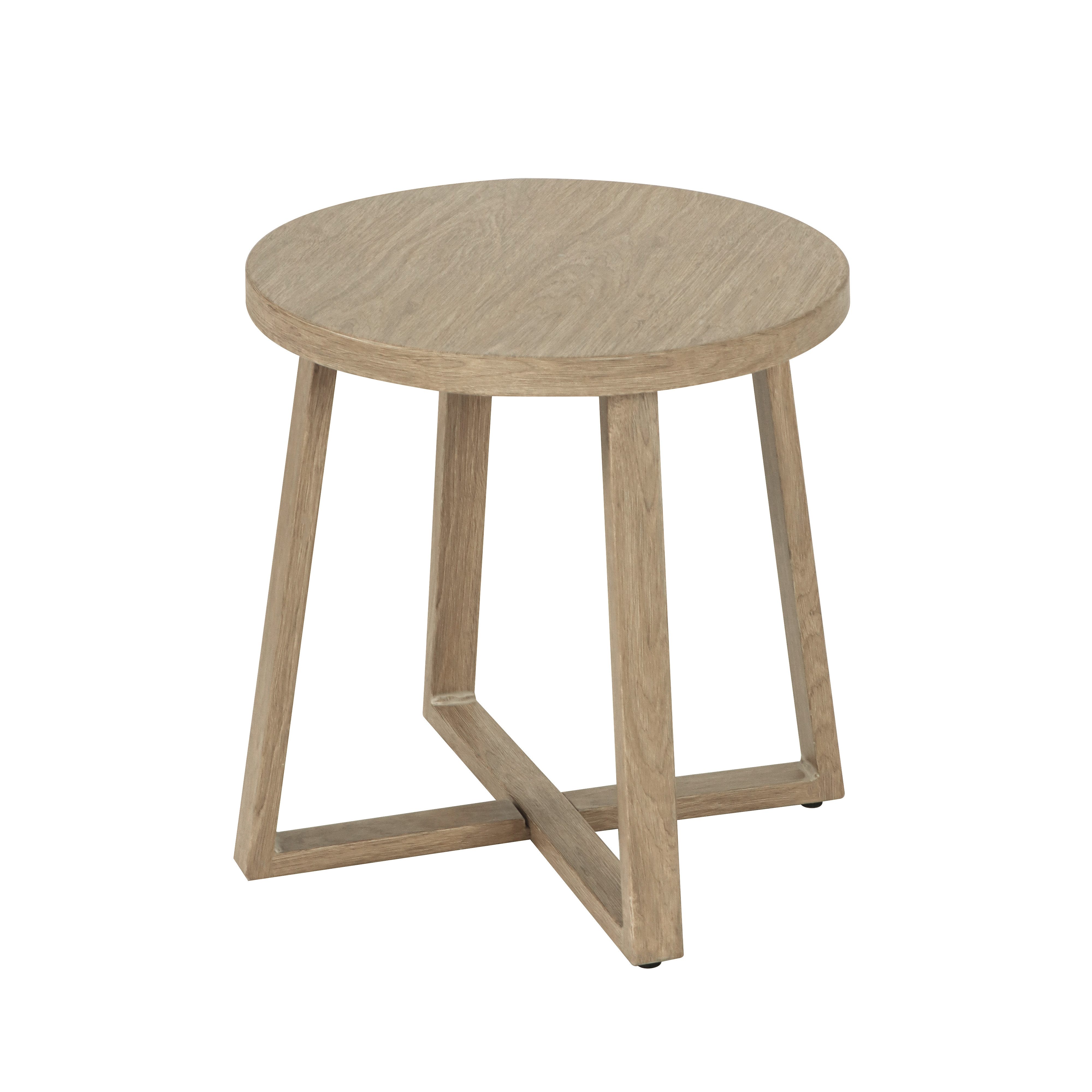 Koll Living Gartenlounge-Set 'Amber' in Beige, aus Stahl in natürlicher Holzoptik, wartungsfrei, (Beistelltisch, 1-tlg., pulverbeschichteter Stahl in Holzoptik), wasserabweisend, UV- & witterungsbeständig