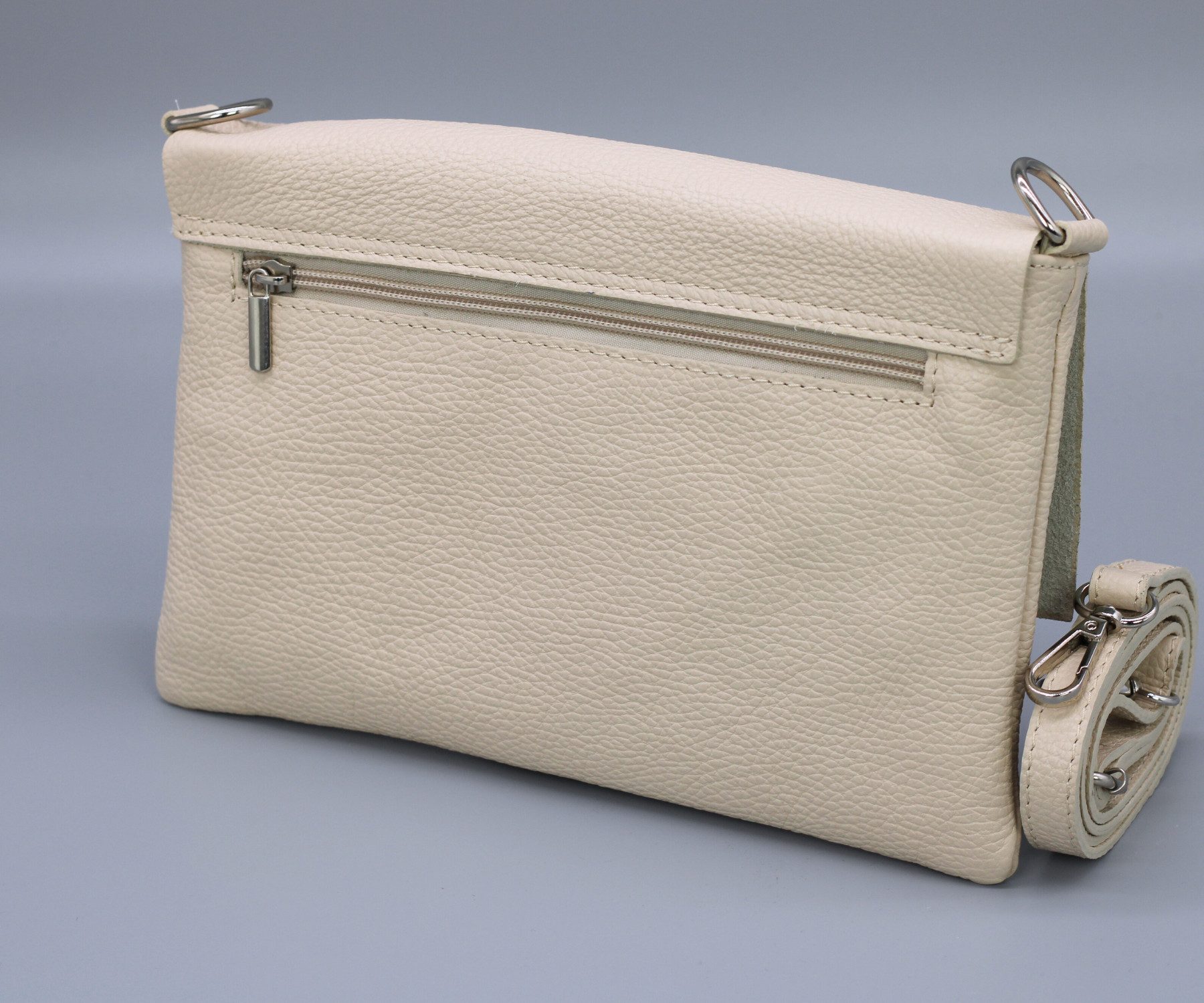 Adel Bags Schultertasche CALI Schlanke Tasche mit 3 Fächer, Slim Crossbody Bag Echtes Leder
