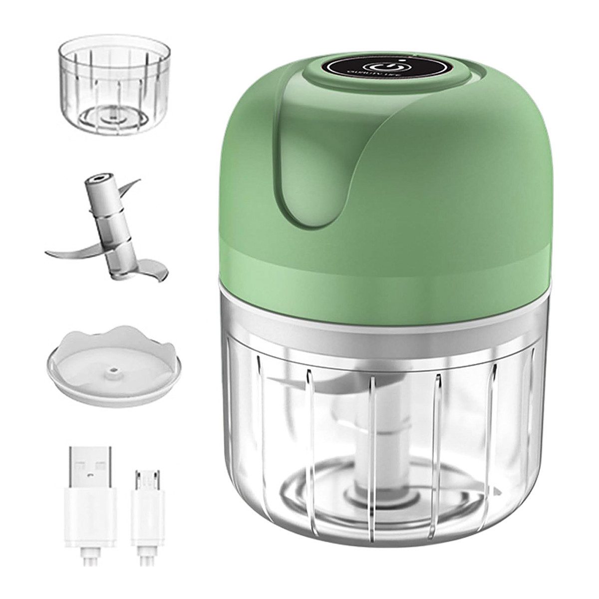 DOPWii Knoblauchschneider Elektrischer Zerkleinerer,250mL Mini Knoblauchhacker, Gemüseschneider (1 St), Multizerkleinerer