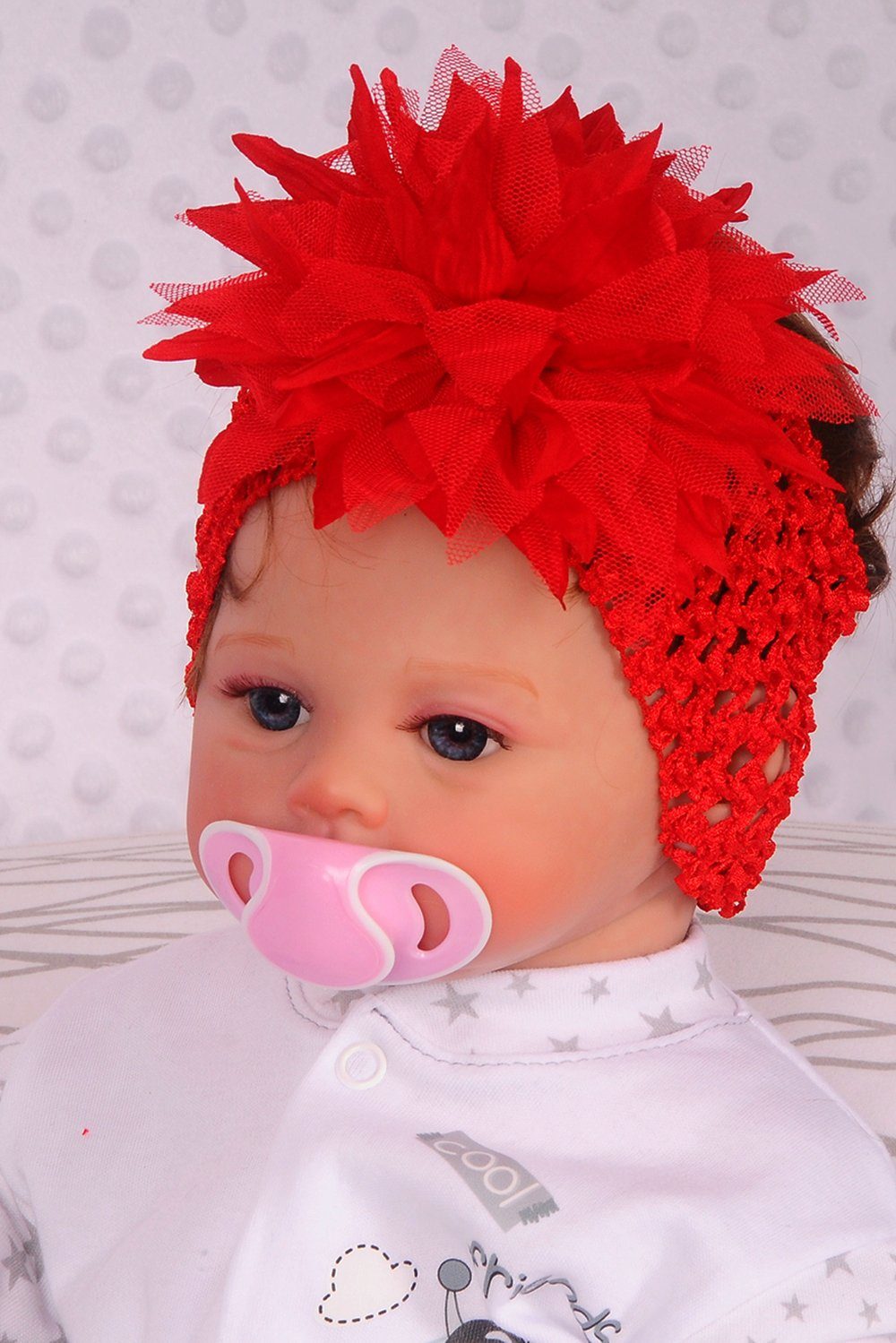Stirnband Kopfband und elastisch ab Stirnband Baby Nr.1 Rot Kopfschmuck Rot Kinder in 0Mon