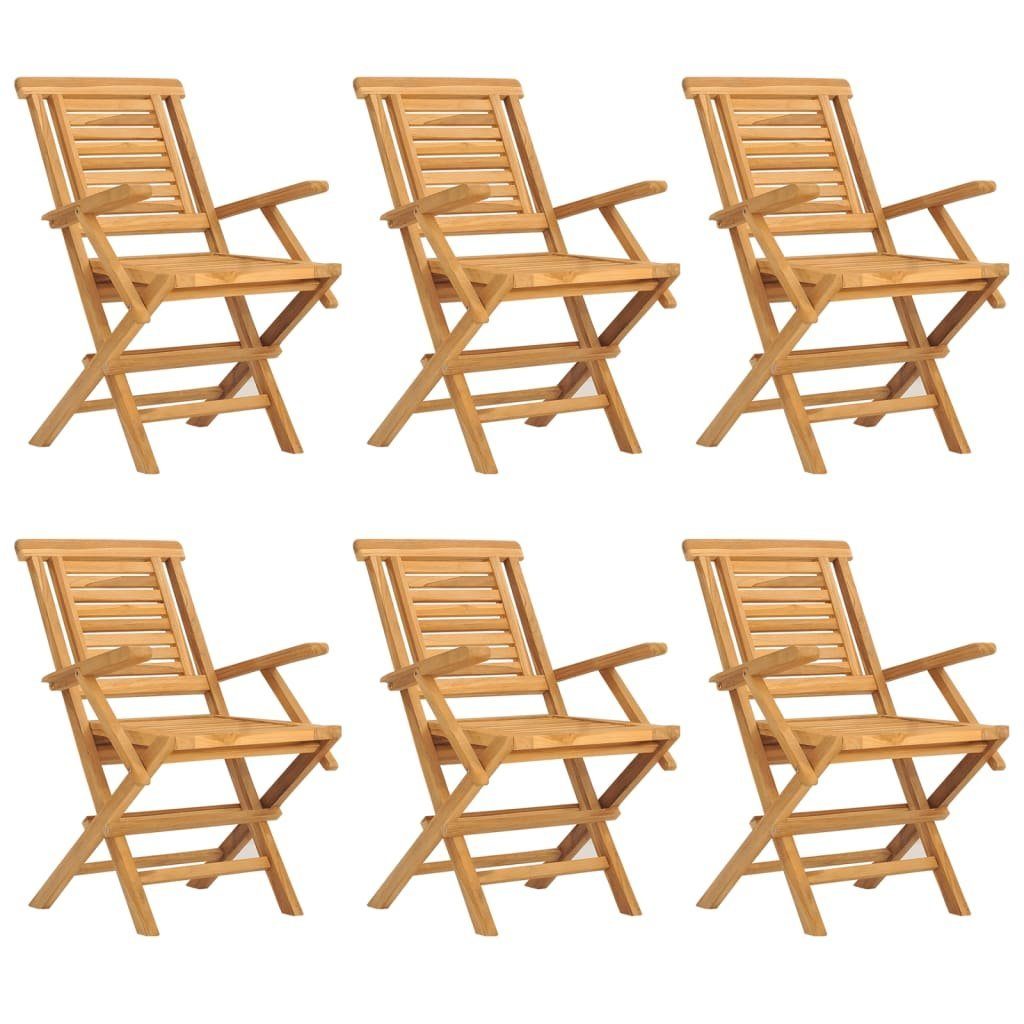 Gartenstühle cm 6 56x63x90 vidaXL Teak Gartenstuhl Massivholz Stk Klappbar