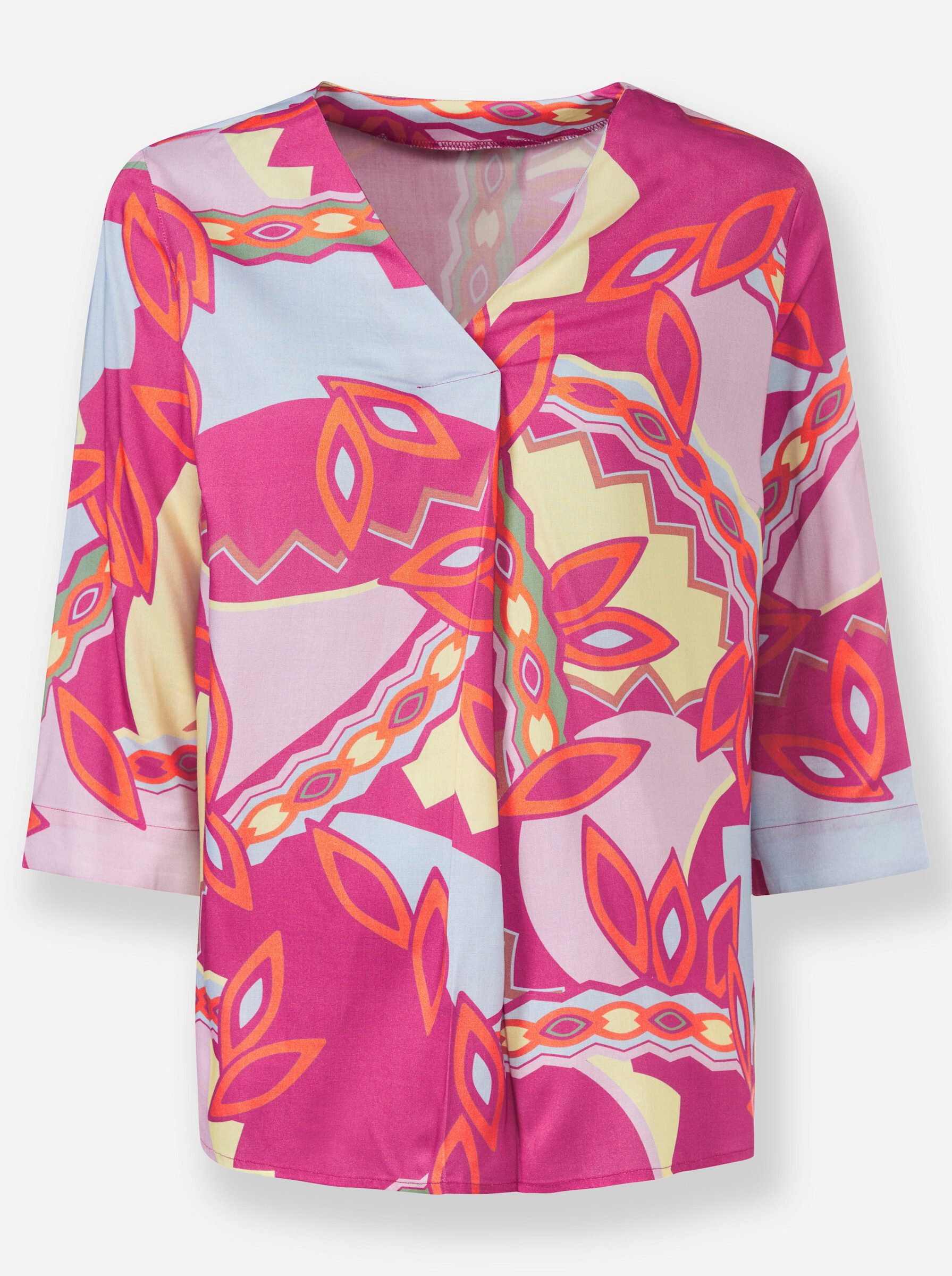 Klassische Bluse Druckbluse 3/4-Arm