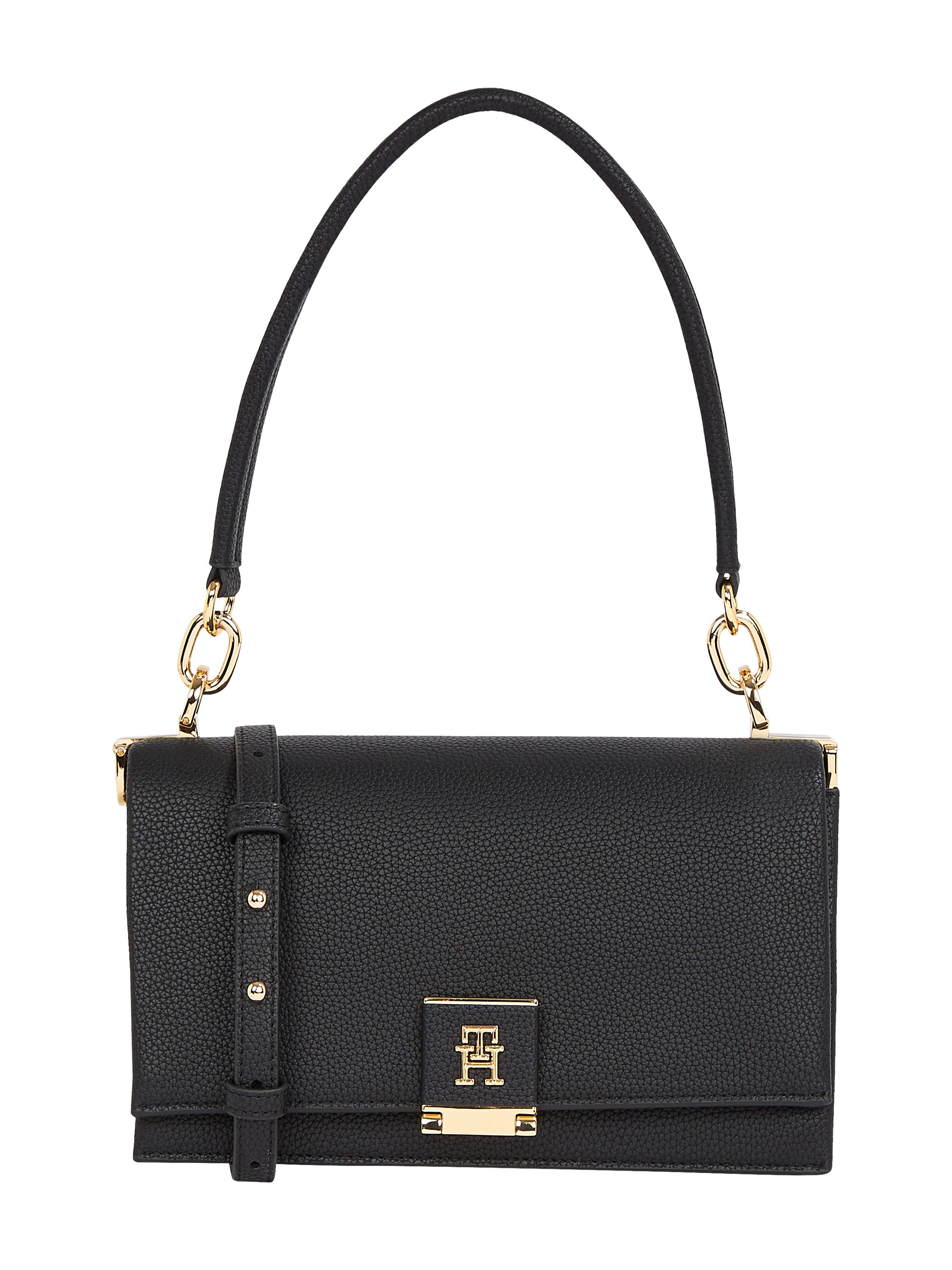 Tommy Hilfiger Umhängetasche TH HER MED CROSSOVER, Abendtasche, Clutch, Mini Bag mit goldfarbenem Highlights