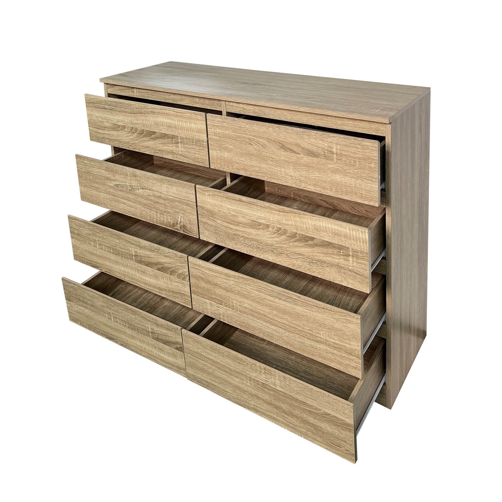 HTI-Living Kommode Moderne Kommode mit 8 grifflosen Schubladen Sonoma (Stück, 1 St., 1 Kommode ohne Dekoration), Sideboard