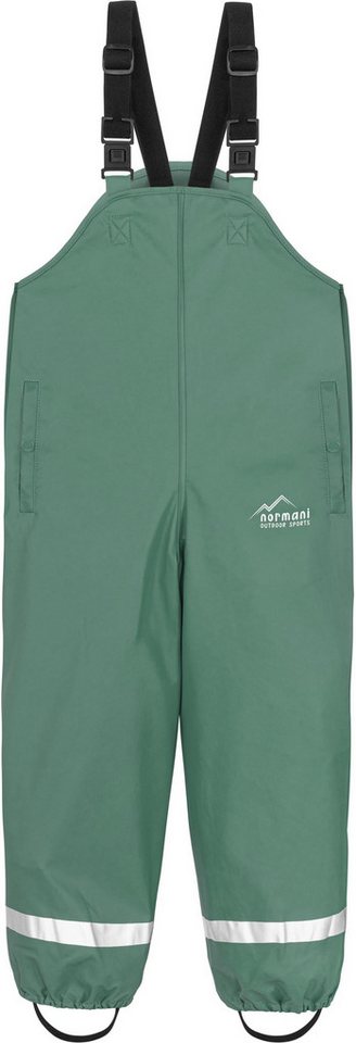 normani Regenhose Kinder Regenhose mit Hosenträgern Skjolden Wasserdichte Regenlatzhose Überziehhose - ungefütterte Matschhose