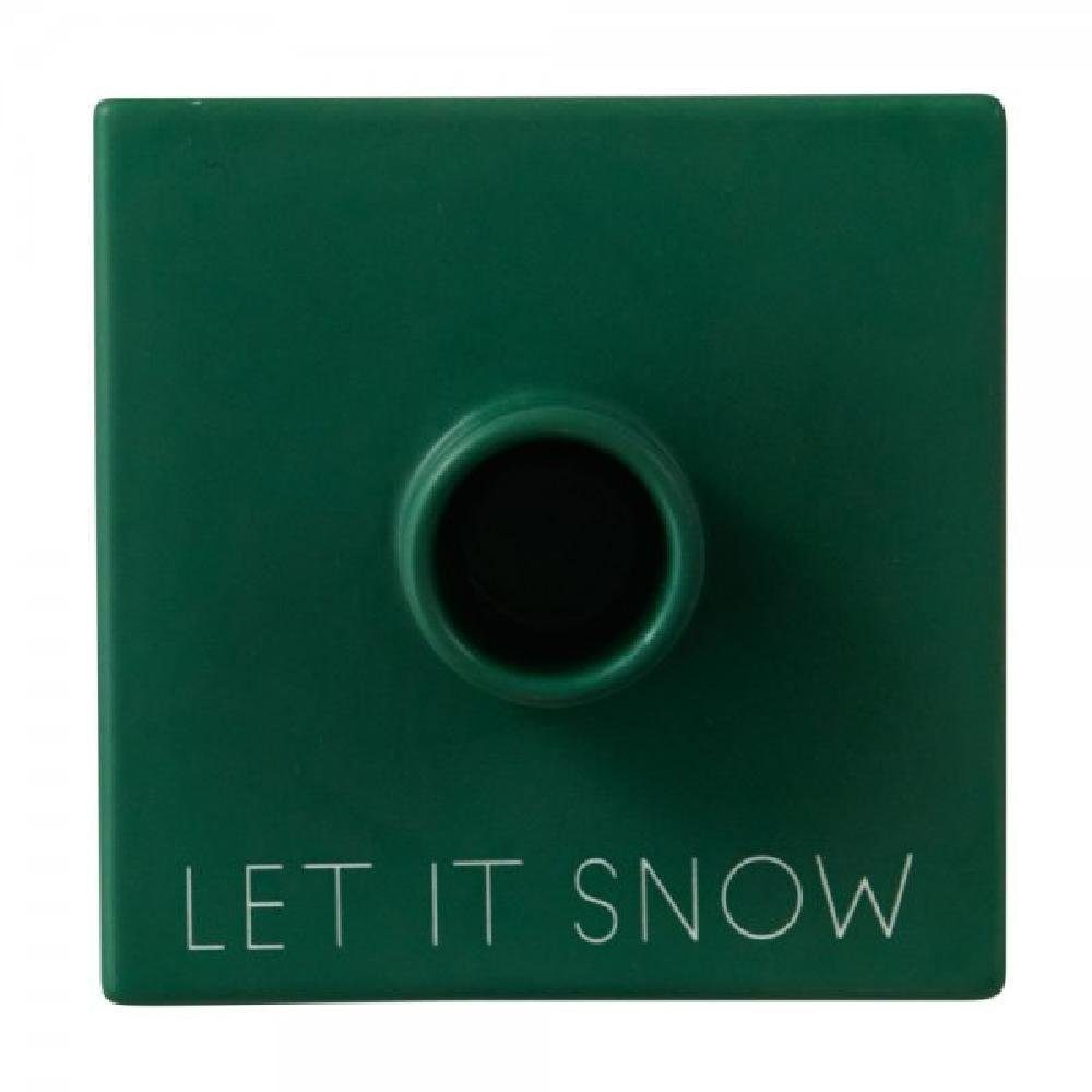 Letters Windlicht Favourites Snow Design Kerzenhalter Xmas Grün Square