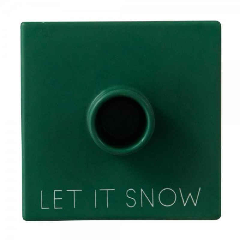 Design Letters Windlicht Kerzenhalter Square Favourites Xmas Snow Grün