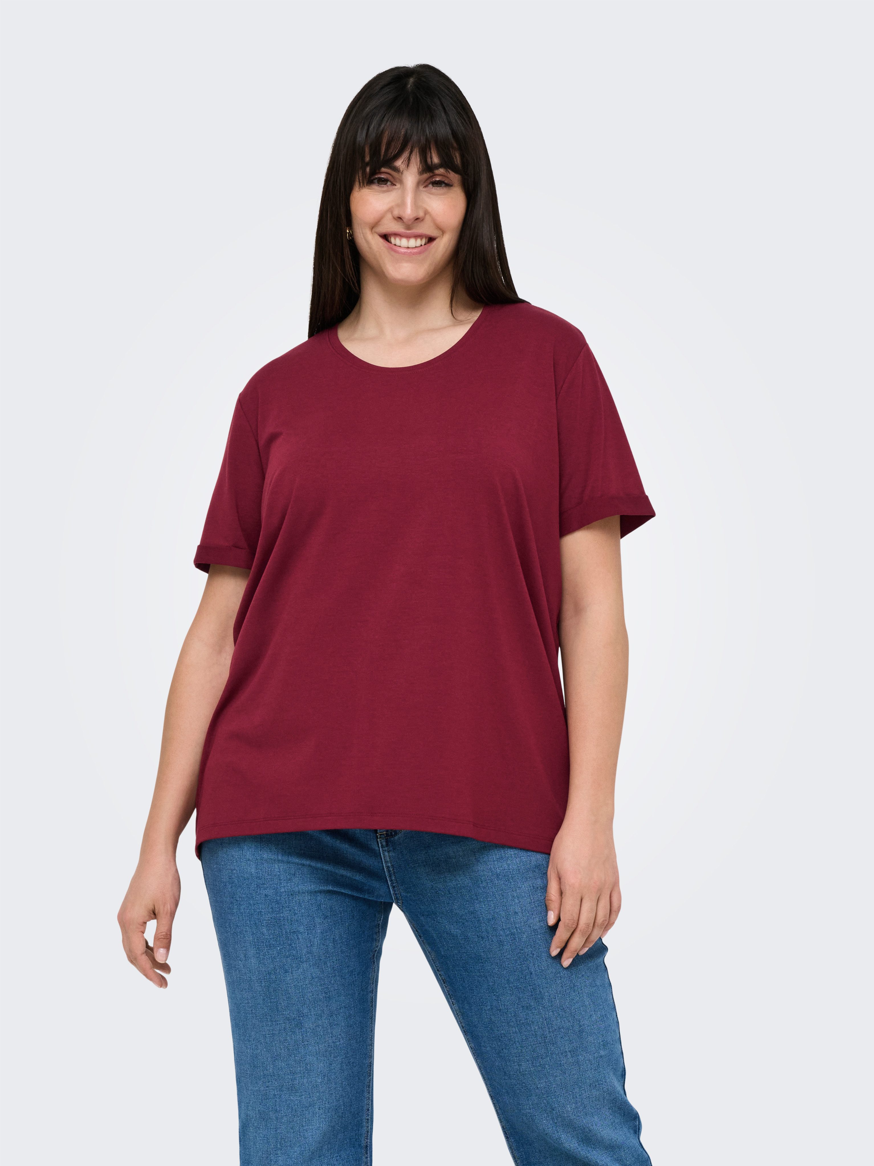 ONLY CARMAKOMA Kurzarmshirt CARMOSTER S/S FOLD günstig online kaufen