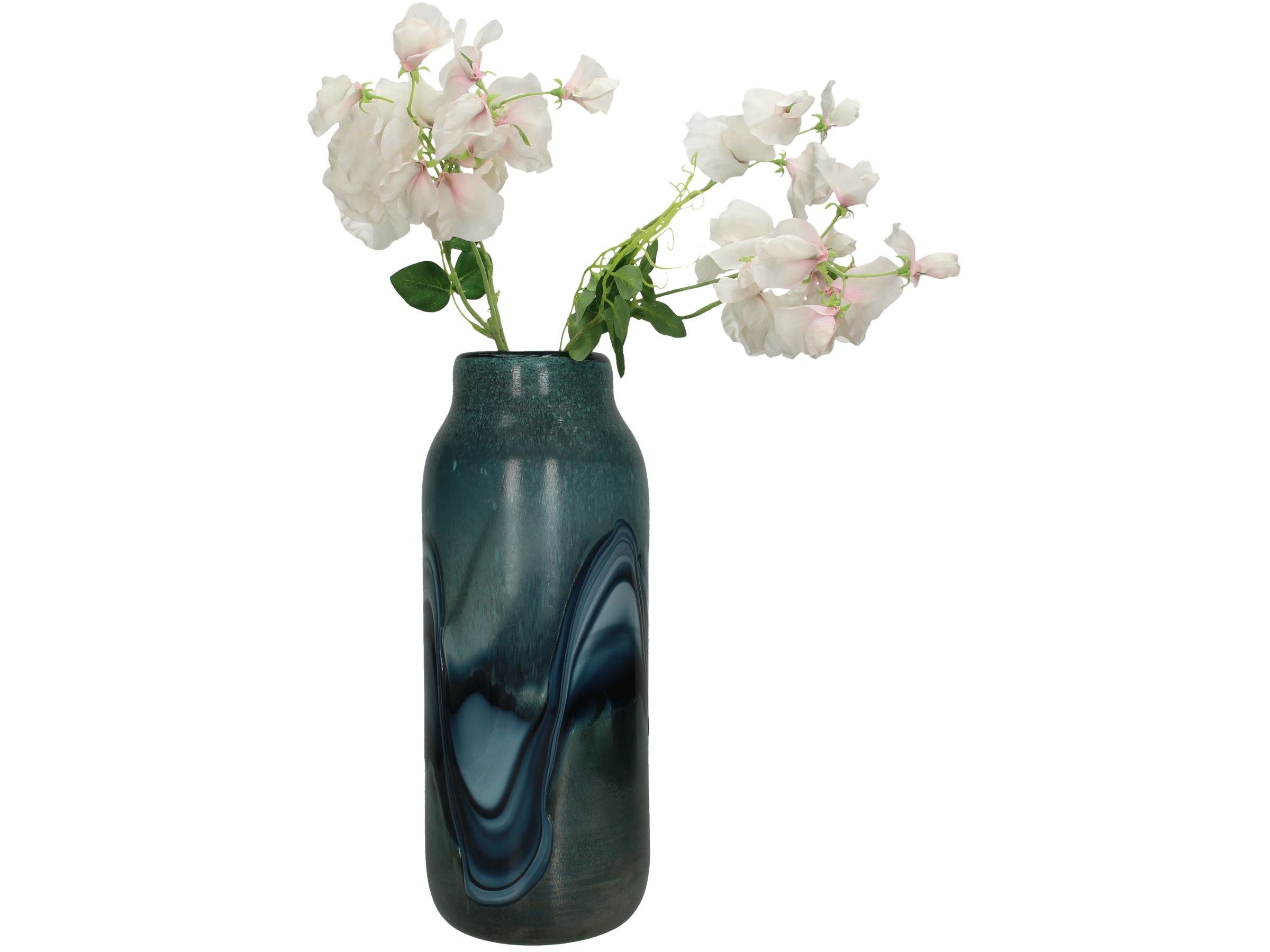 Dekovase Blau Engelnburg 1er Set, (kein 38x16x16 Set) Blumenvase Vase Glas Engelnburg
