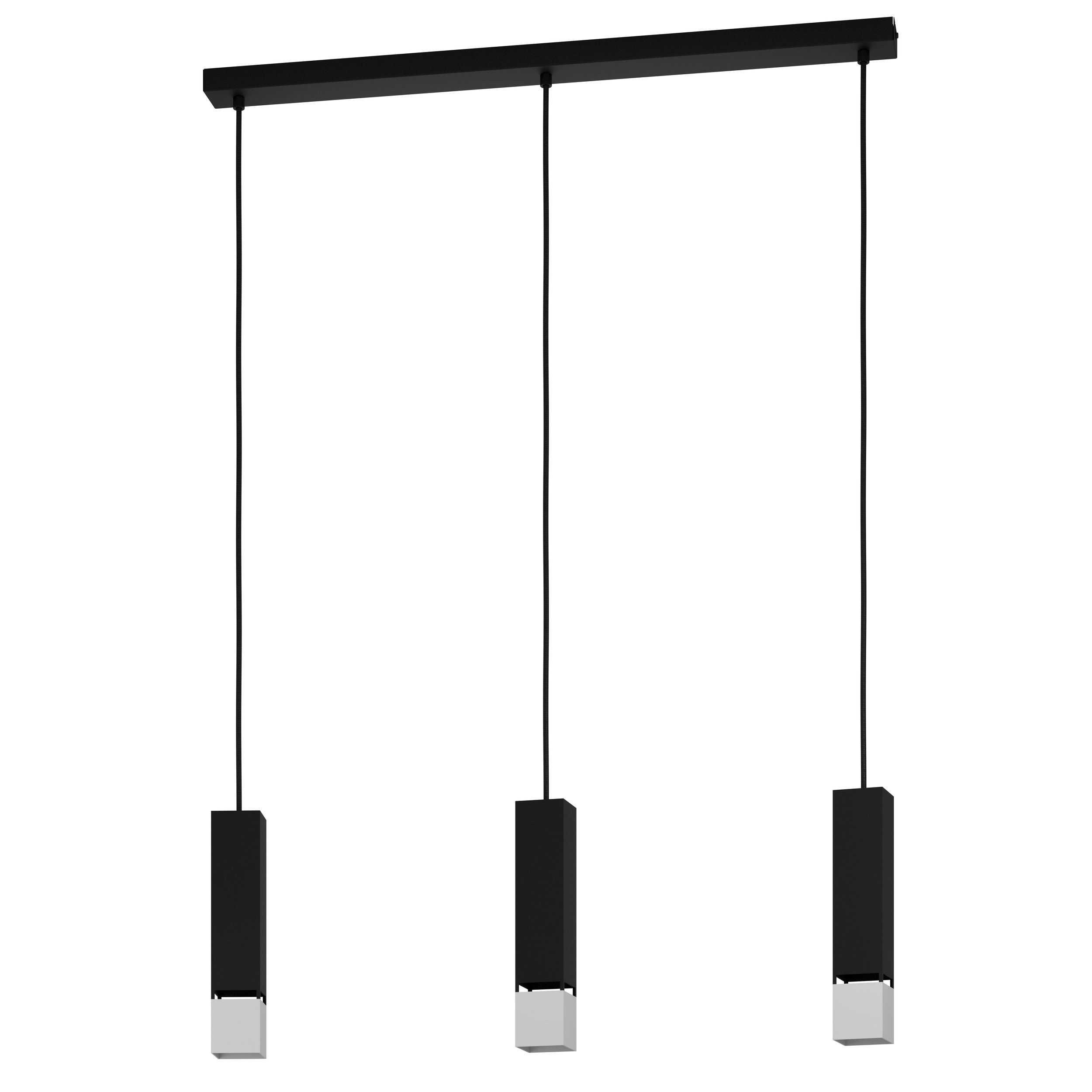 EGLO LED-Hängeleuchte Butrano, Leuchtmittel inklusive, LED Hängelampe Esstisch Stahl in schwarz, silber GU10 Fassung