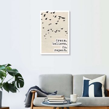 Posterlounge Alu-Dibond-Druck treechild, Träumen, Glauben, Machen, Wiederholen (englisch), Wohnzimmer Japandi Kindermotive