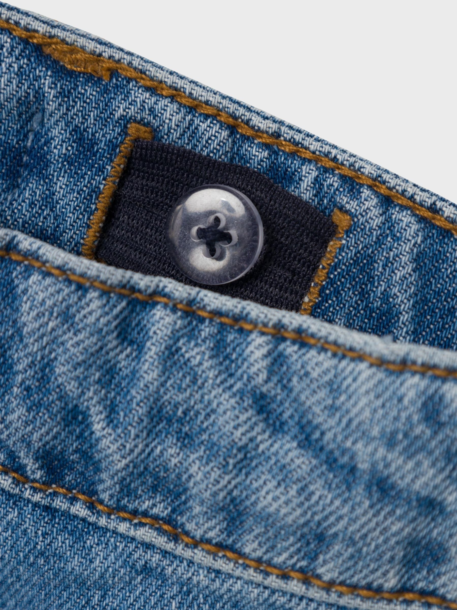 Name It Jeansshorts NKFBELLA REG DNM SHORTS 3674-BE NOOS Baumwolle, verstellbarer Bund, bestickte Details