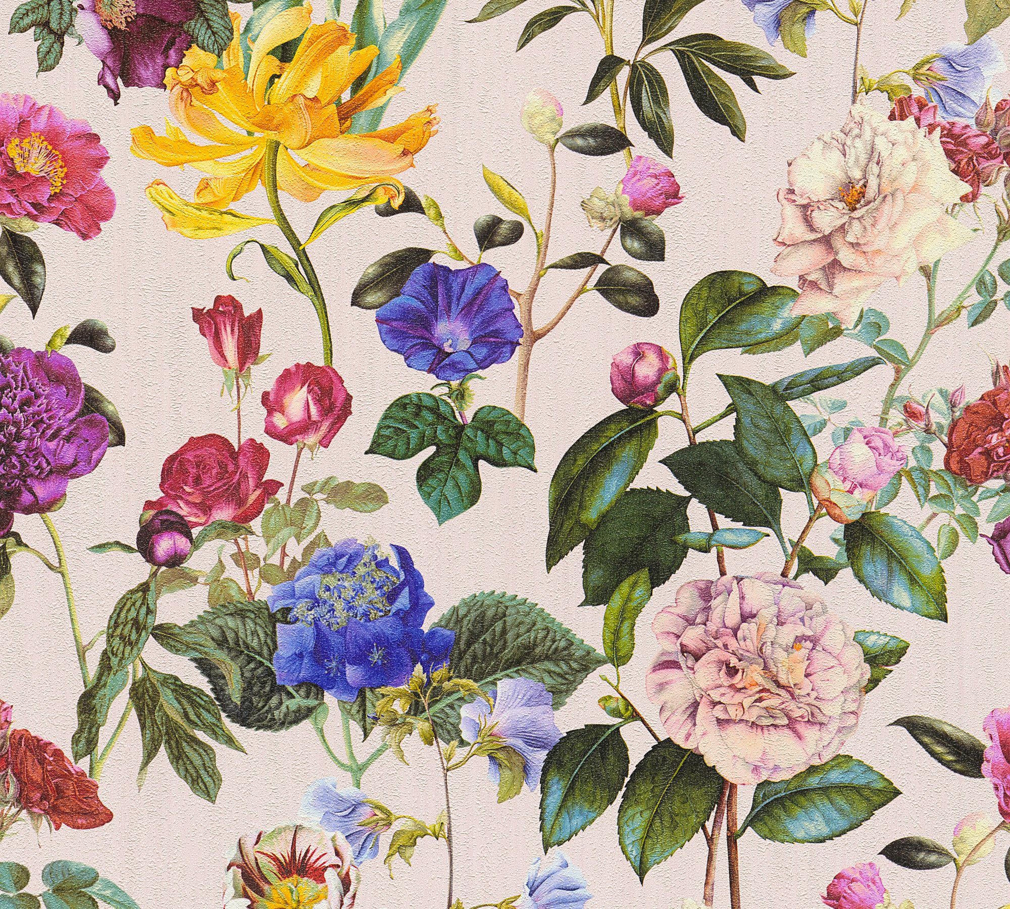 A.S. Création Vliestapete Jette Streifen bunt tropisch Tapete floral floral, Blumentapete Joop natürlich