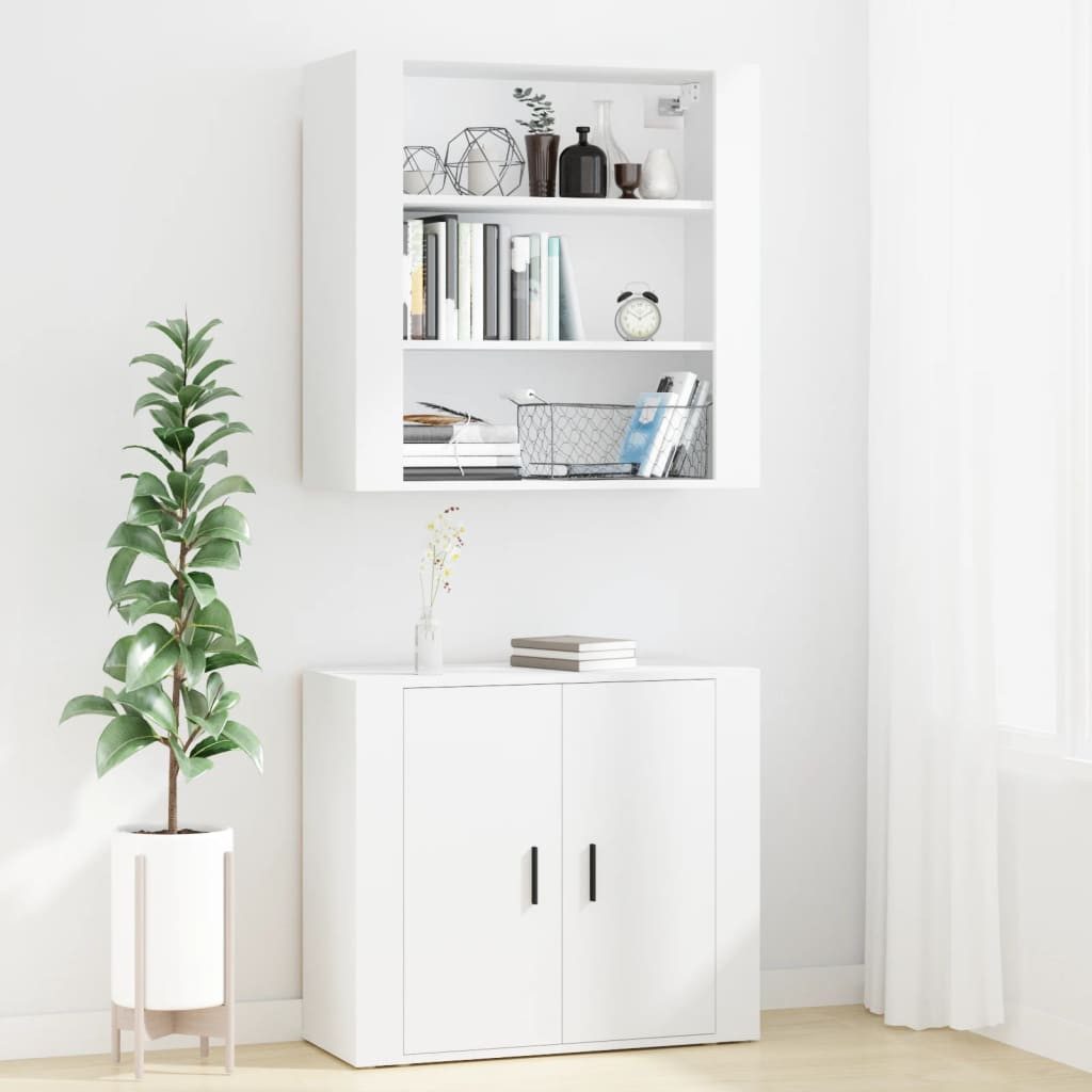 vidaXL Highboard Highboard Weiß Holzwerkstoff (1 St)