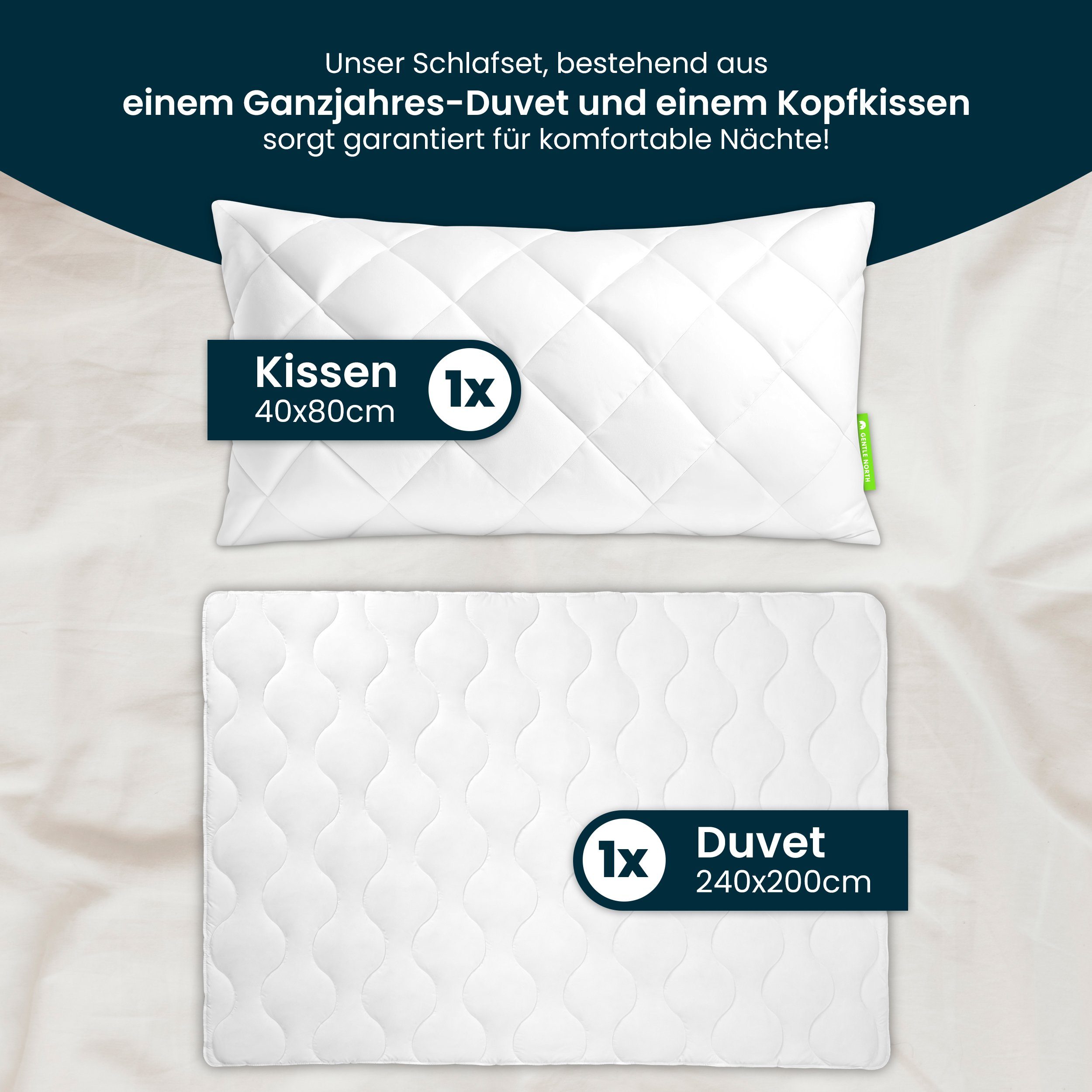 Gentle North Microfaserbettdecke + Kopfkissen Bettdecke günstig online kaufen