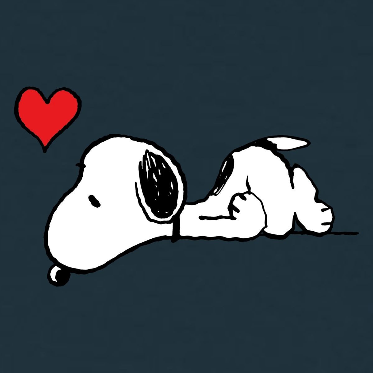 Spreadshirt T-Shirt Peanuts Snoopy Herz Brustmotiv Männer T-Shirt (1-tlg)