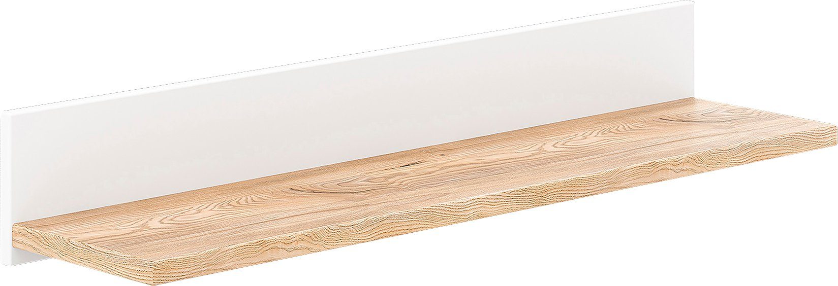 PAIDI Wandregal YOLANDA in Weiß mit Eiche-Dekor, 90 cm Breite, Schweberegal, stabiles Hängeregal aus Holz, 20 Kg Tragkraft, Wandboard