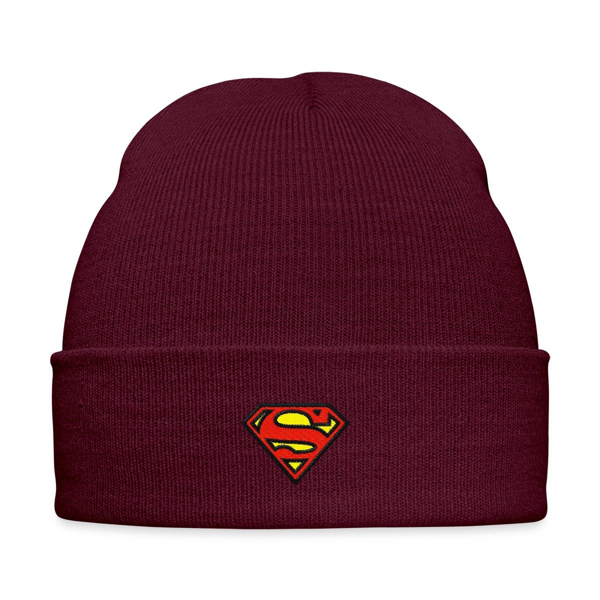Beanie Superman Original Logo S-Shield Stick Bestickte Wintermütze