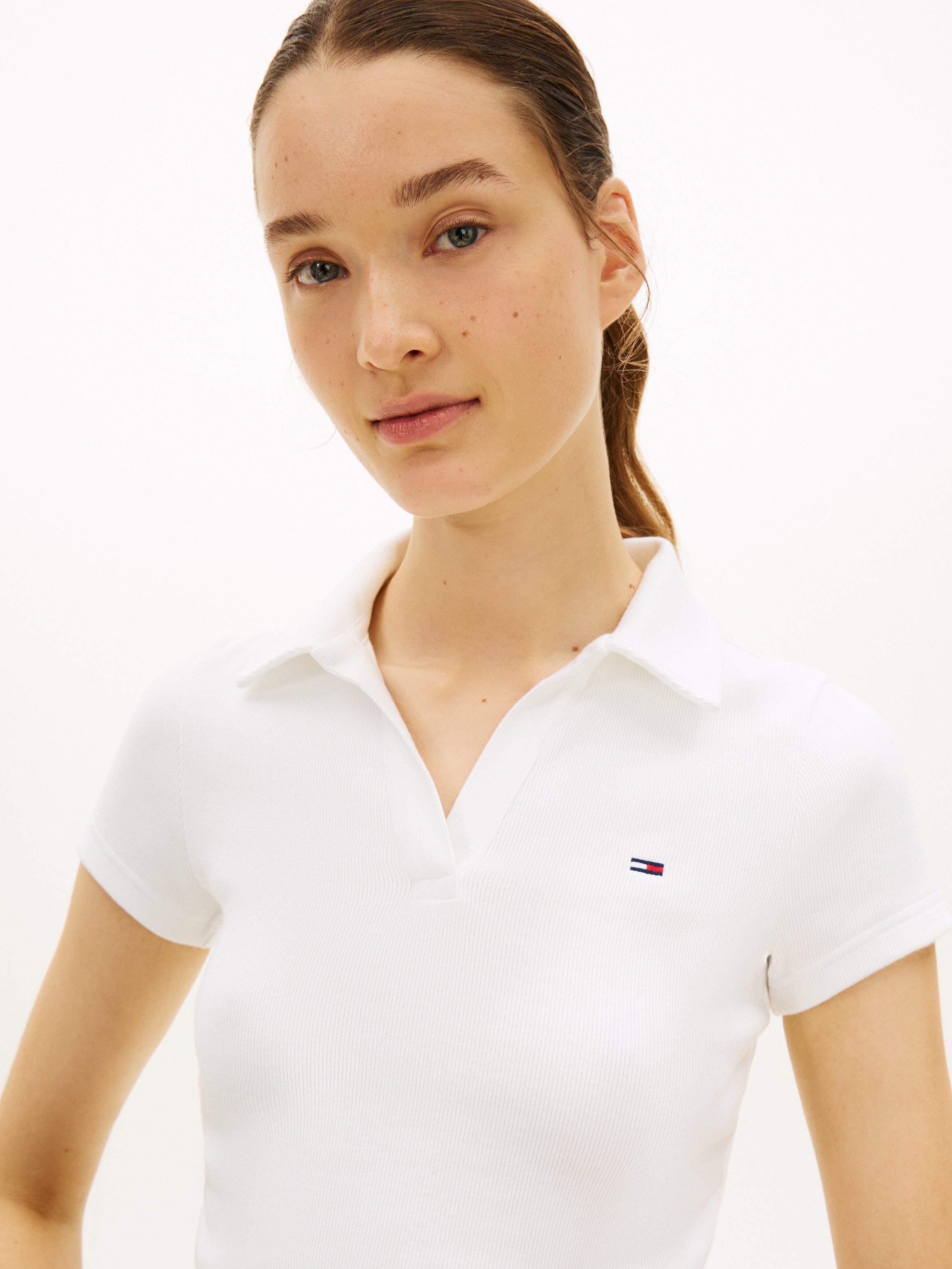 Tommy Jeans Poloshirt TJW SLIM SH RIB POLO mit gerippter Struktur