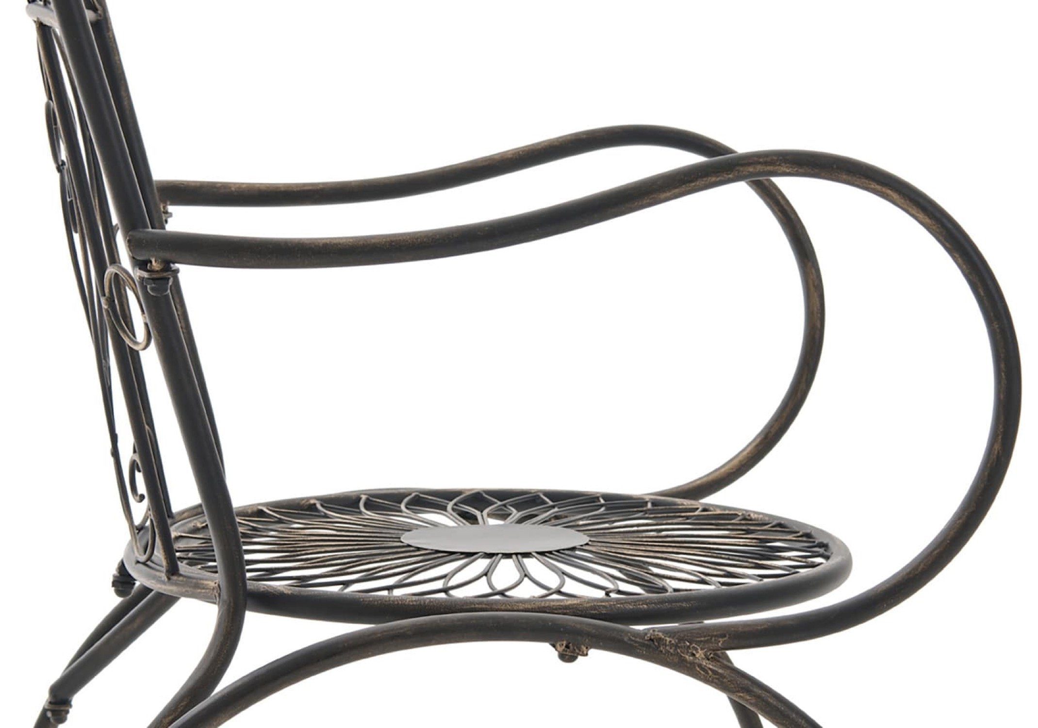 48 cm Farbe: / - (Metalltische TPFGarden Balkon, Maße handgefertigtem x - für 88 48 (HxBxT): outdoor, St), 2er-Set - 43 Eisen Garten, Gartenstuhl Sheen bronze Terrasse Sitzhöhe: cm aus x 2 Bistrotisch