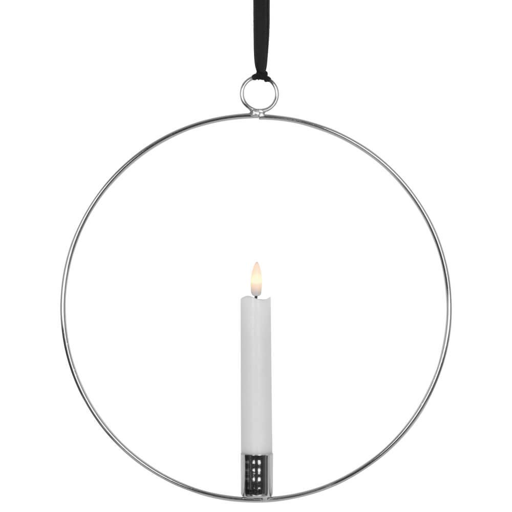 Kerzenhalter Leuchter Kerze mit Flammenringe & matches21 HOME HOBBY silberfarben Farben 3
