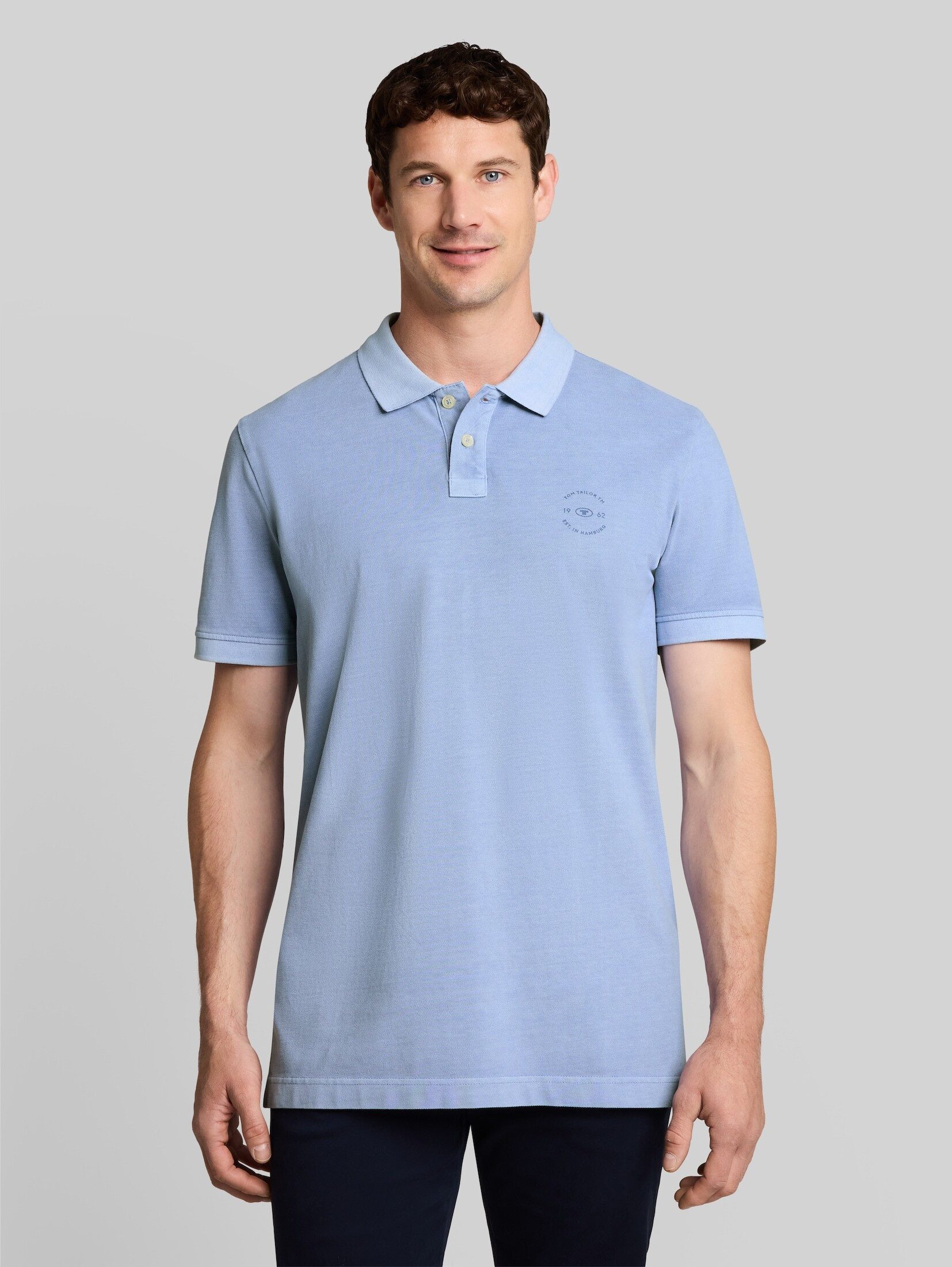 TOM TAILOR Poloshirt Poloshirts (im Einserpack) Piqué Poloshirt mit Logo-Print