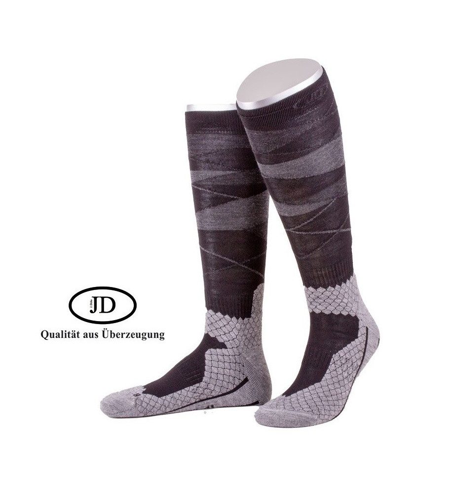 JD Kniestrümpfe All Season ThermoCool Reitstrumpf (Argyle-Muster) anthrazitgrau Herren