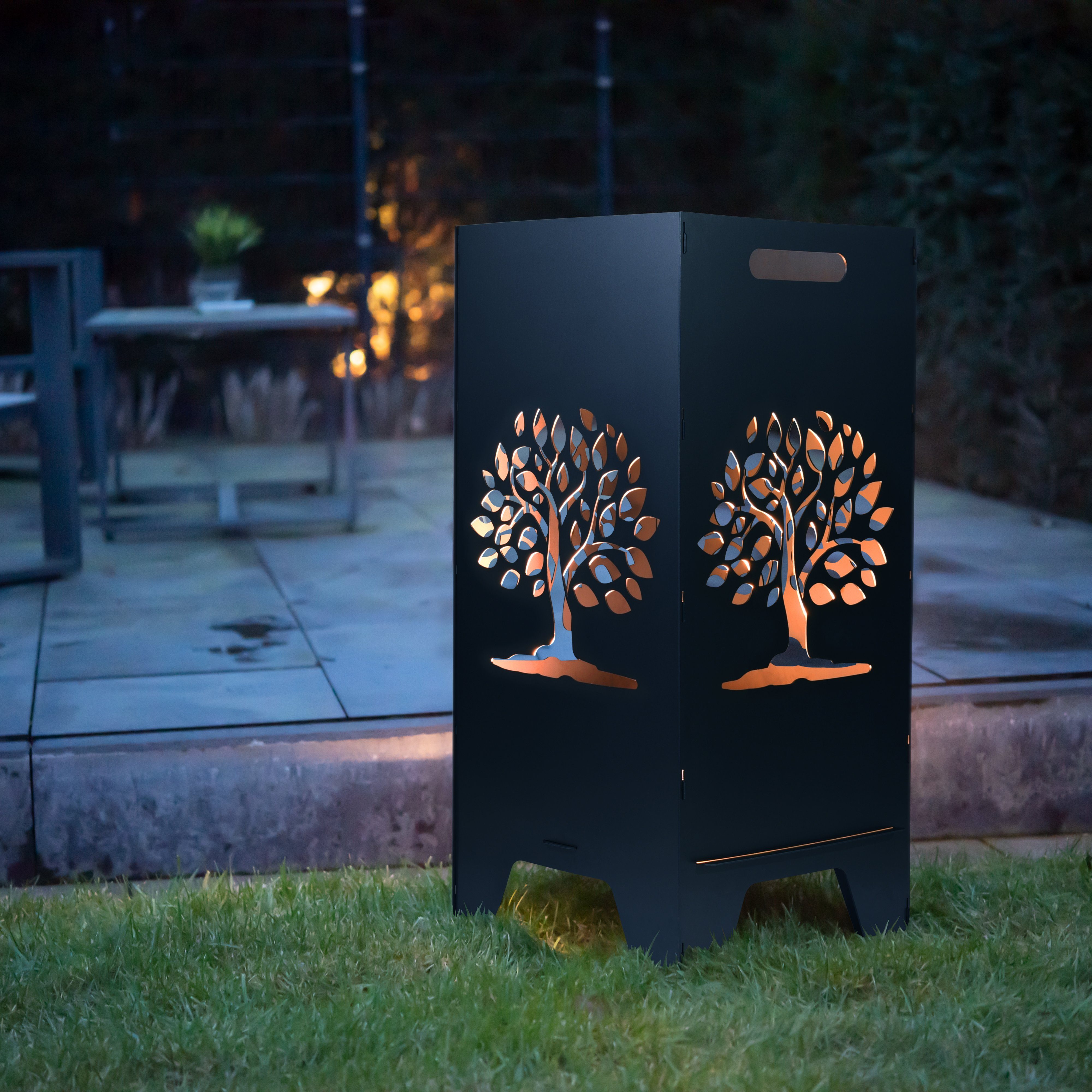 Feuertonnen Bertling Feuerschale XL Feuertonne mit Lebensbaum Motiv Feuerko günstig online kaufen