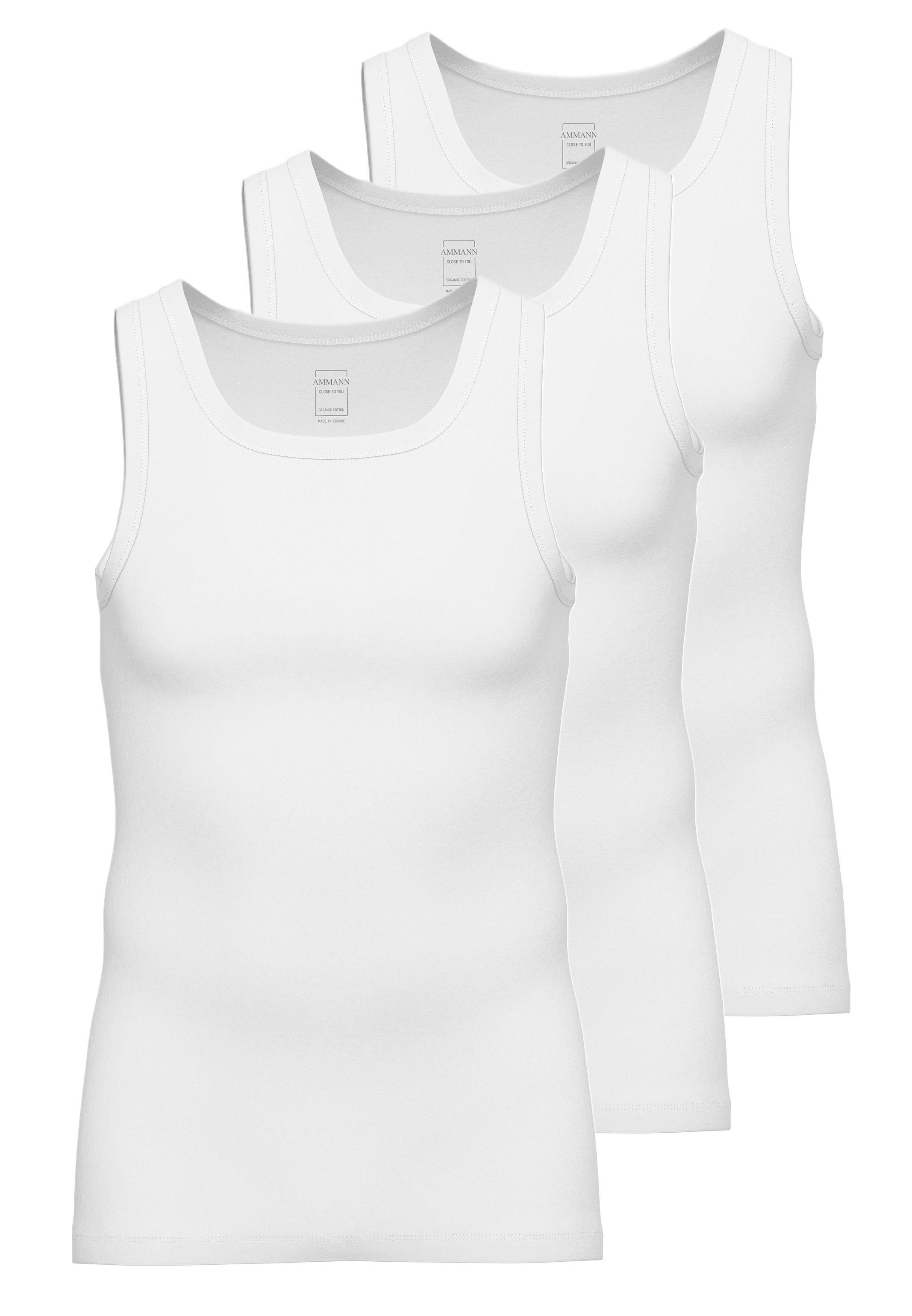 Baumwolle to (Spar-Set, Close Material Elastisches Pack Unterhemd - Atmungsaktiv Weiß you / - Unterhemd 3er Tanktop - Ammann 3-St)
