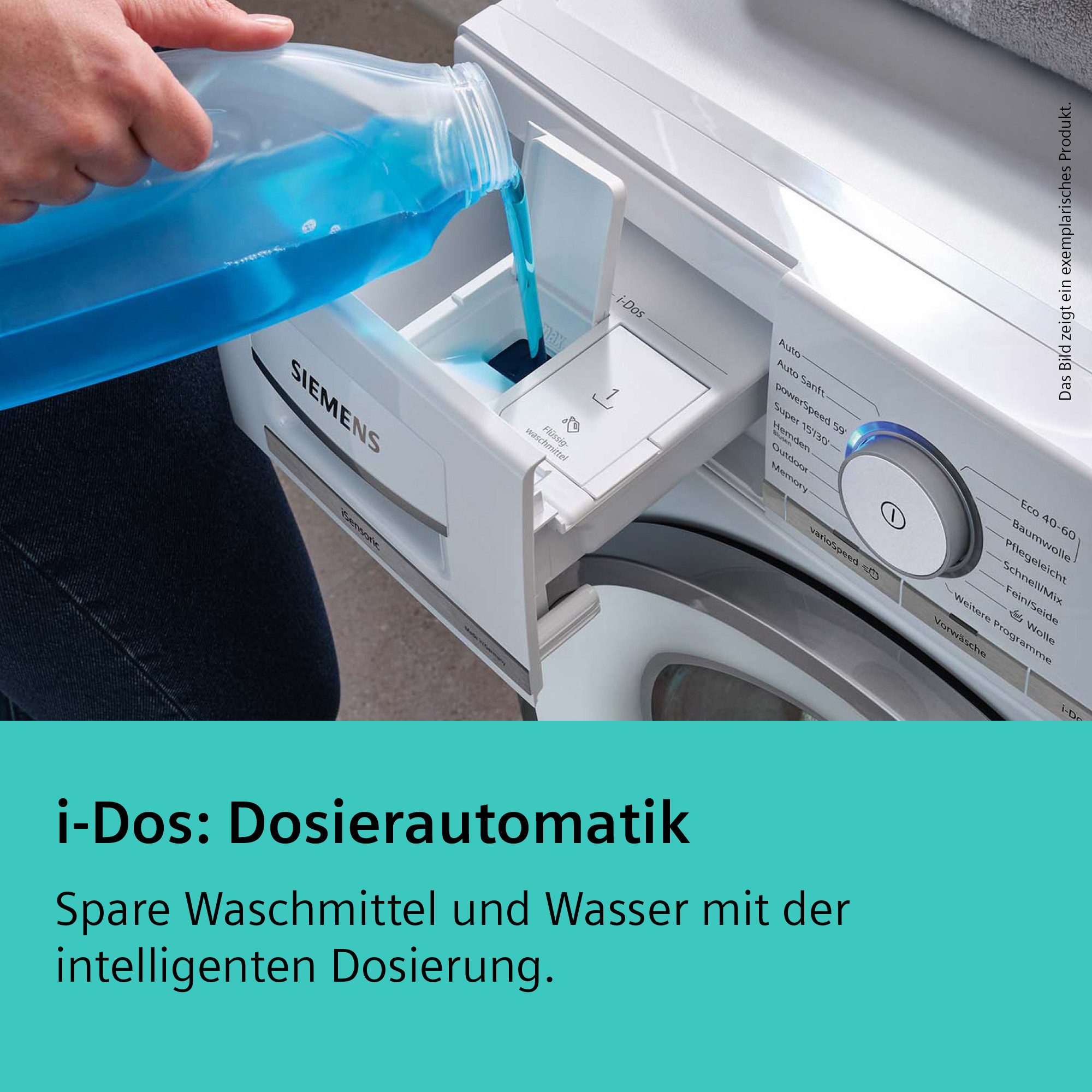 SIEMENS Waschmaschine iQ700 WG56B2A42, 10 kg, 1600 U/min, Home Connect für mehr Komfort & automatische Dosierung dank i-Dos – Bild 3 von 5
