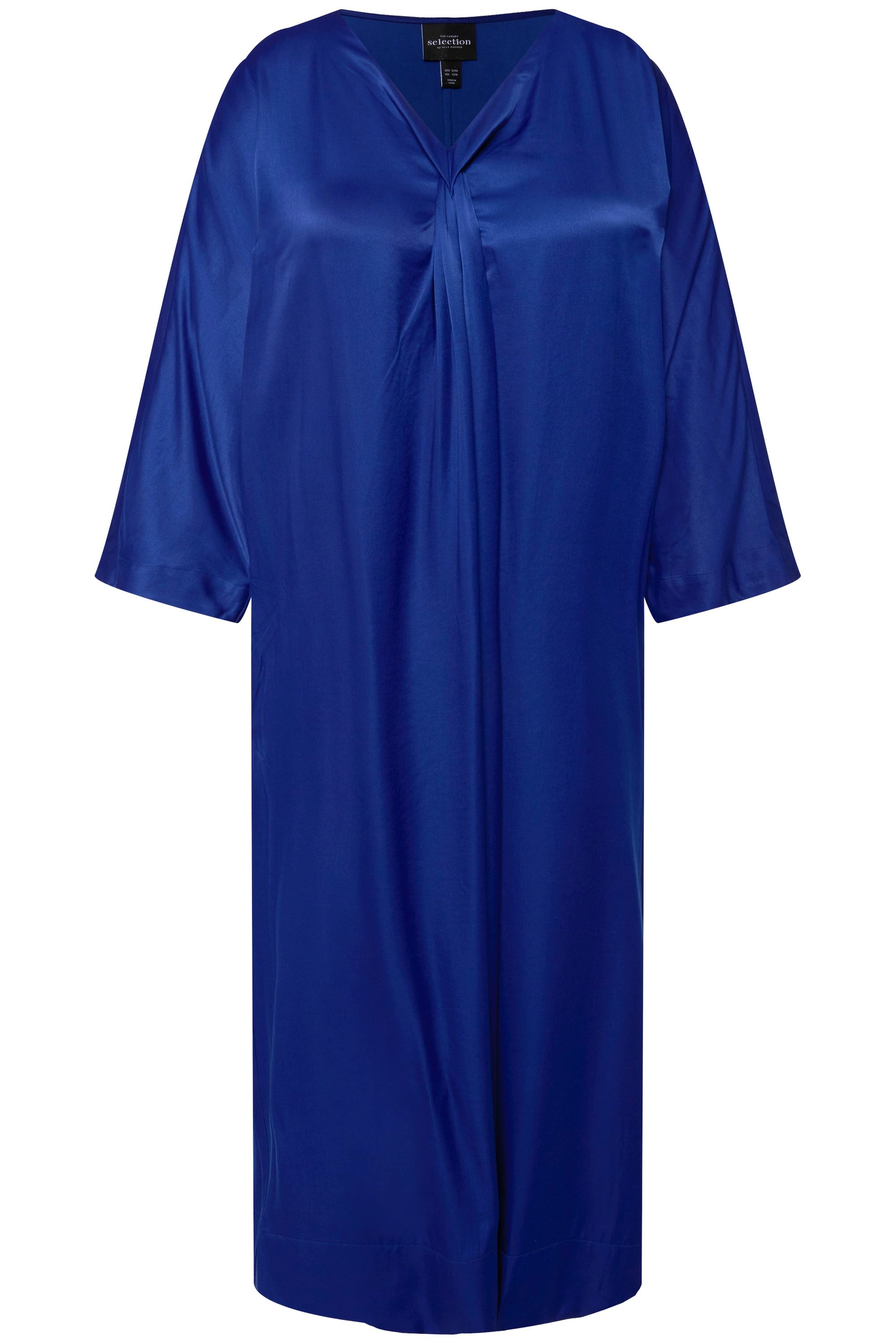 Ulla Popken Maxikleid Midikleid Satin V-Ausschnitt günstig online kaufen