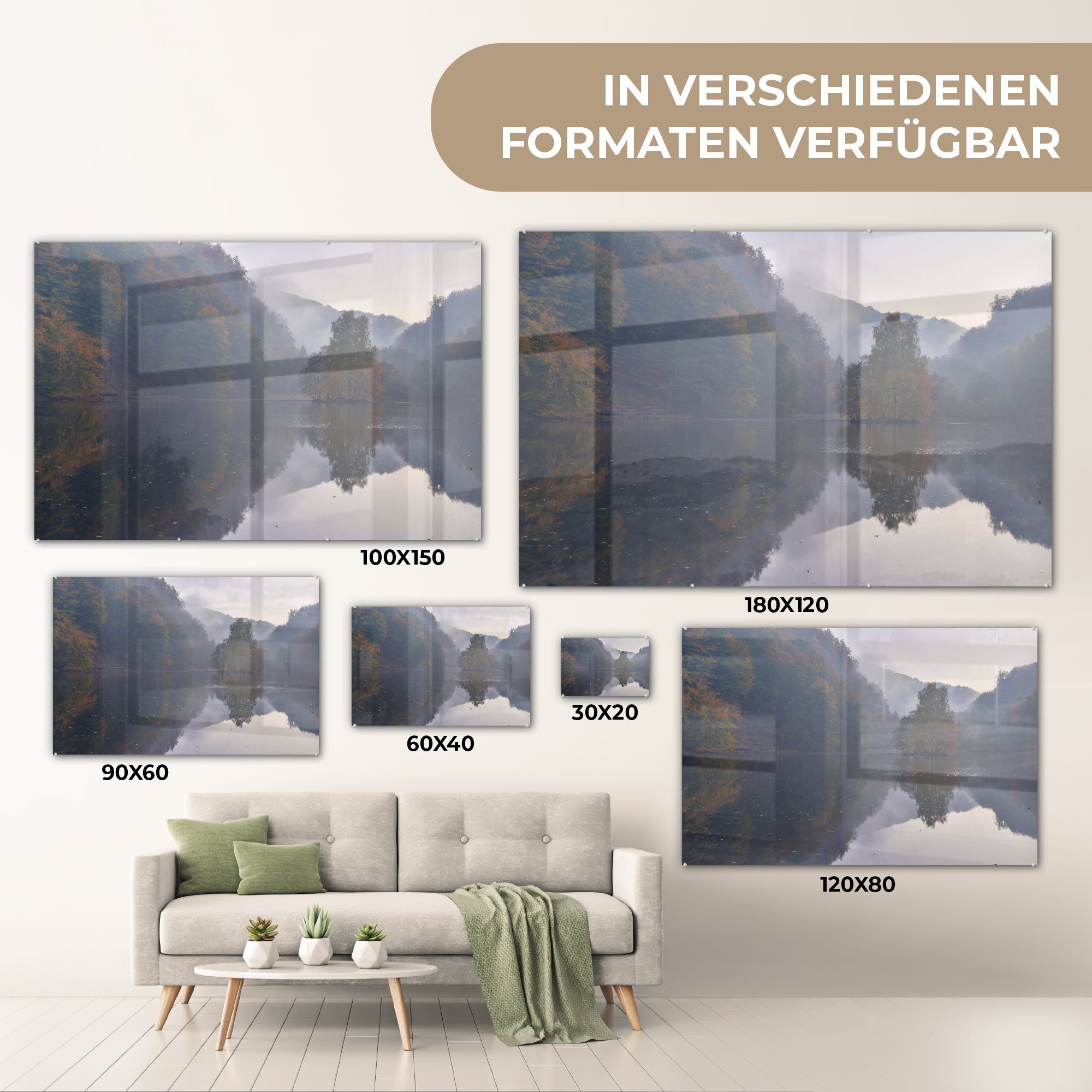 Schweden, Söderåsen-Nationalpark Wälder in im (1 Acrylglasbild Schlafzimmer St), & MuchoWow Wohnzimmer der Spiegelung Acrylglasbilder