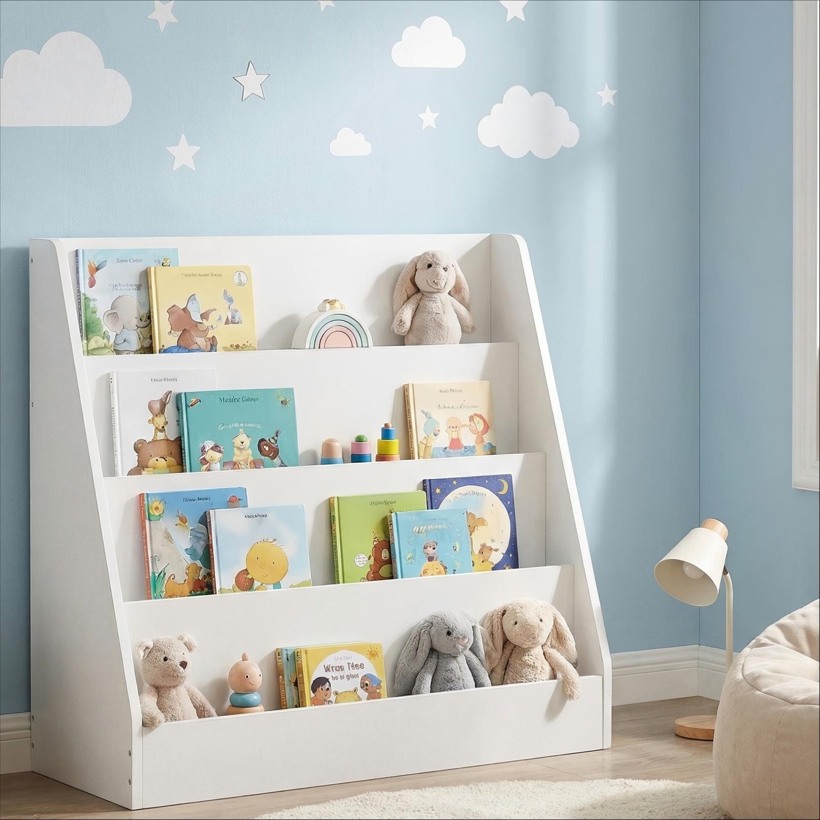 SONGMICS Spielzeugtruhe Bücherregal Kinder Spielzeugregal mit 5 Ebenen, 30 x 60 x 60 cm, Montessori Regal, für Leseecke