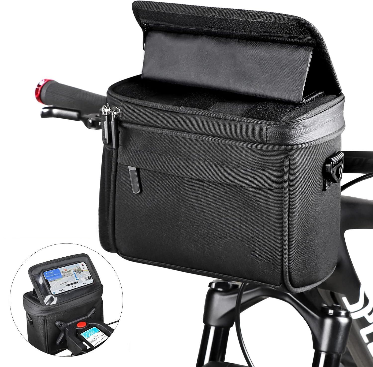 GLIESE POWER Sporttasche Fahrradtasche für Radtouren, Reisen oder den Alltag (Packung, 1-tlg., Fahrradlenkerpaket), Großes Fassungsvermögen,Tragbar oder aufhängbar