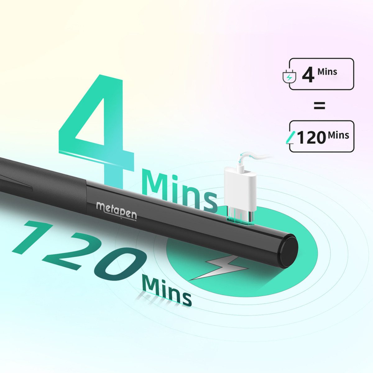 Metapen Eingabestift D1 0,1 mm Präzision, Bluetooth, Seitentaste, Stift suchen Funktion
