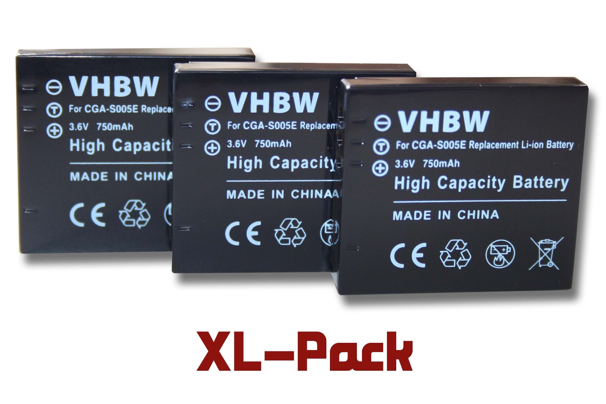 Li-Ion) vhbw 3 D-Lux für 750 Kamera Kamera-Akku passend (750mAh, 3,6V, 2, Leica mAh