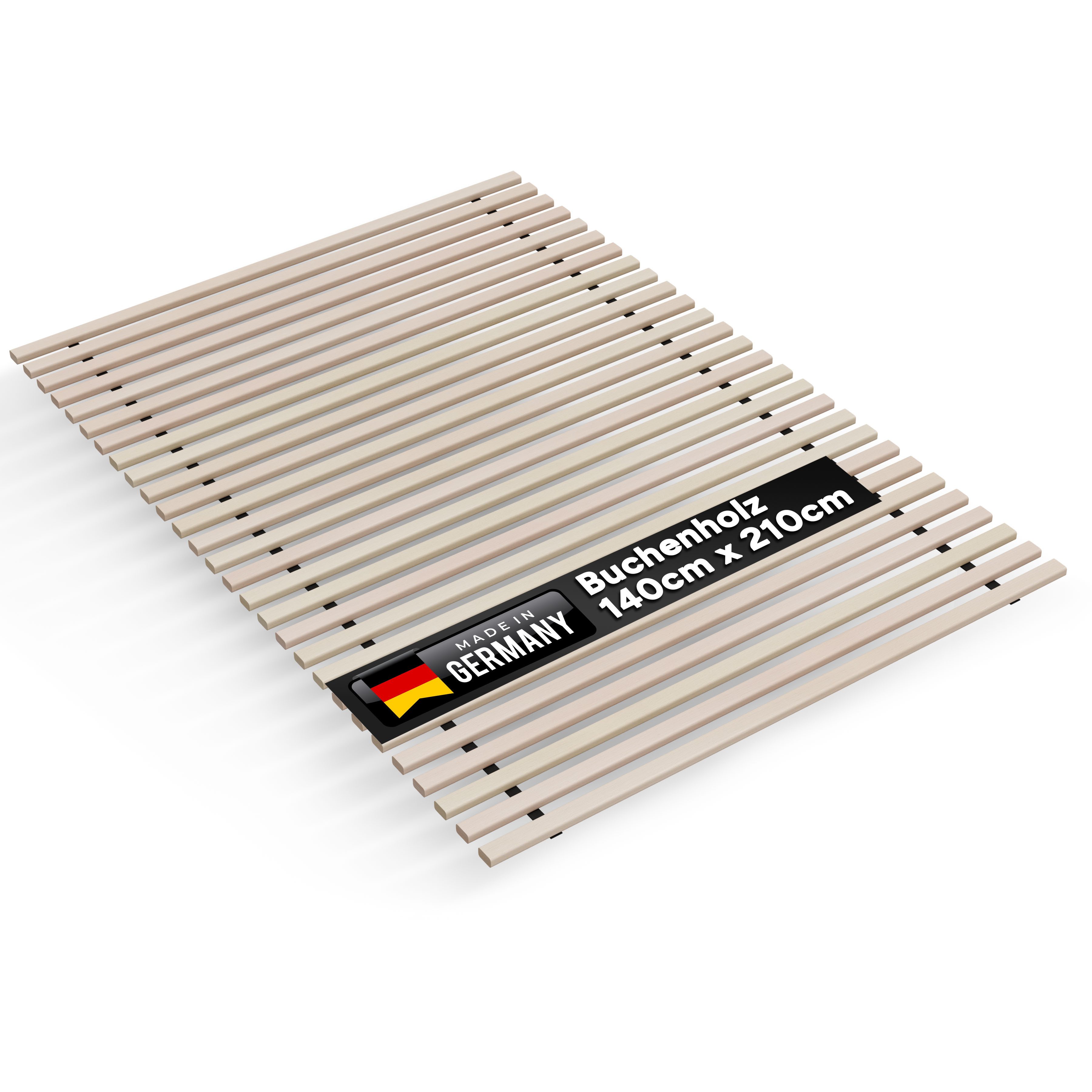 Rollrost Lattenrost Rolllattenrost "Buche" 140 x 210 cm 22mm bis 650kg Bettrost, TUGA-Holztech, 80cm 90cm 100cm 120cm 140cm 160cm 180cm 200cm Lg190 200 210 220cm
