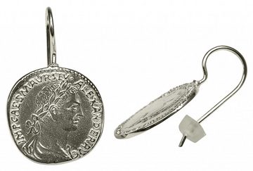SILBERMOOS Paar Ohrhänger Ausgefallene Ohrhänger Römische Münzen, 925 Sterling Silber