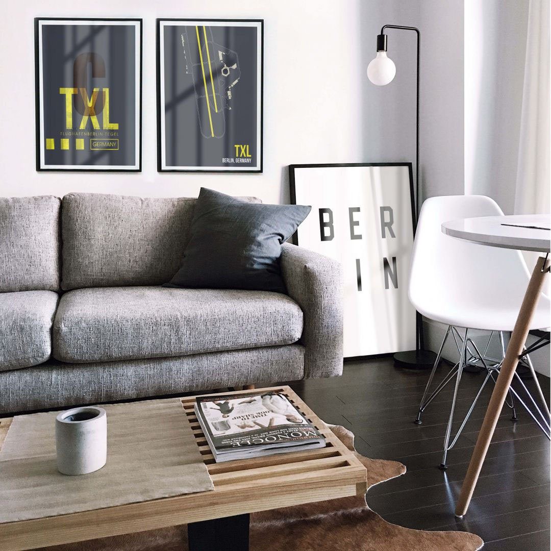 Wall-Art Poster Wandbild TXL (1 Wandbild, Bild, Wandposter Berlin, St), Grundriss Grundriss Poster