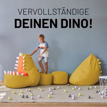 Lumaland Sitzsack Kinder Dino Kissen 90x90x70 cm (1 St., 1x Kindersitzsack), Kuschelsitzkissen, Kinderzimmer, pflegeleicht, Zauberversteck